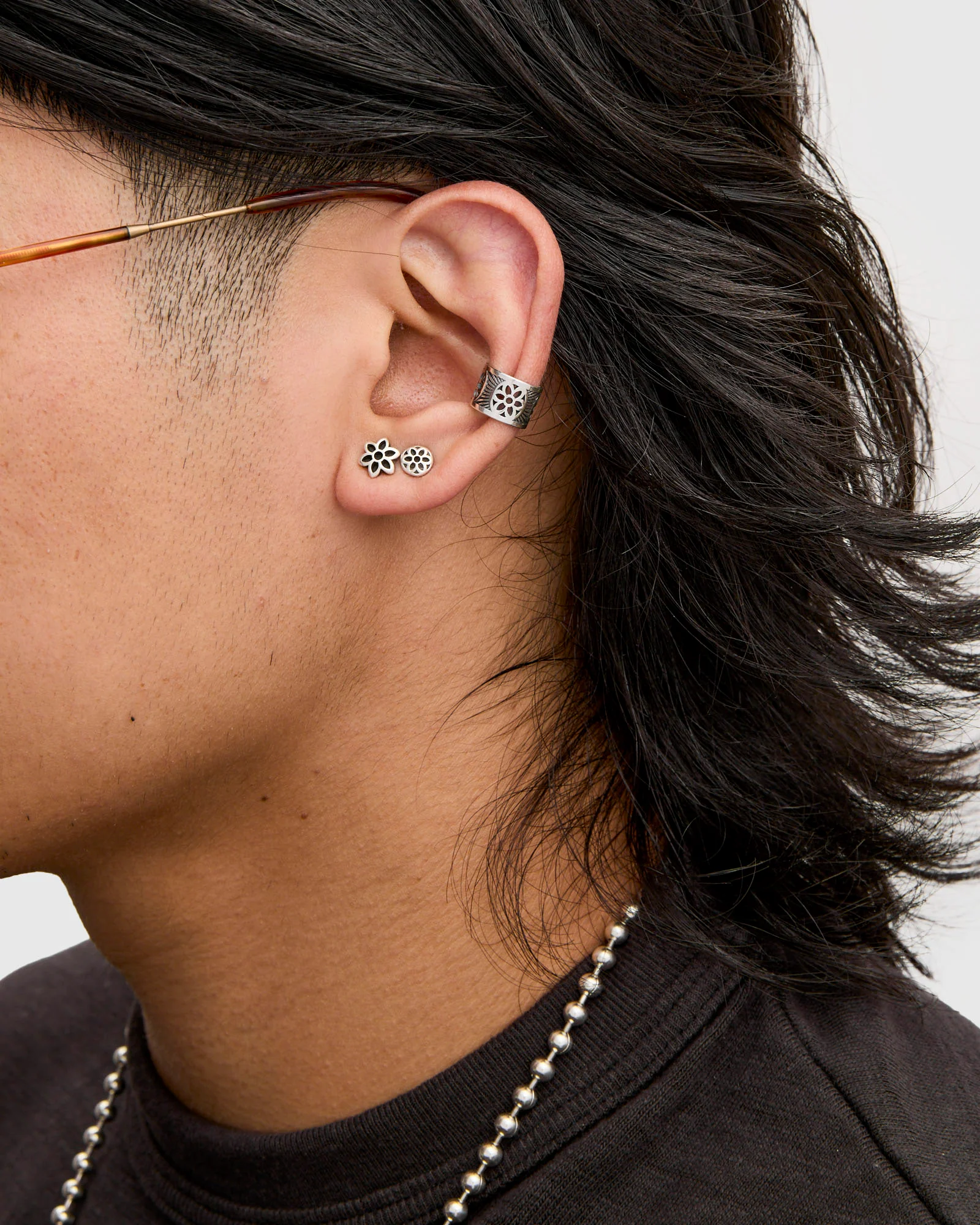Ear Cuff Rosette Burst in Sterling Silver - Image 2