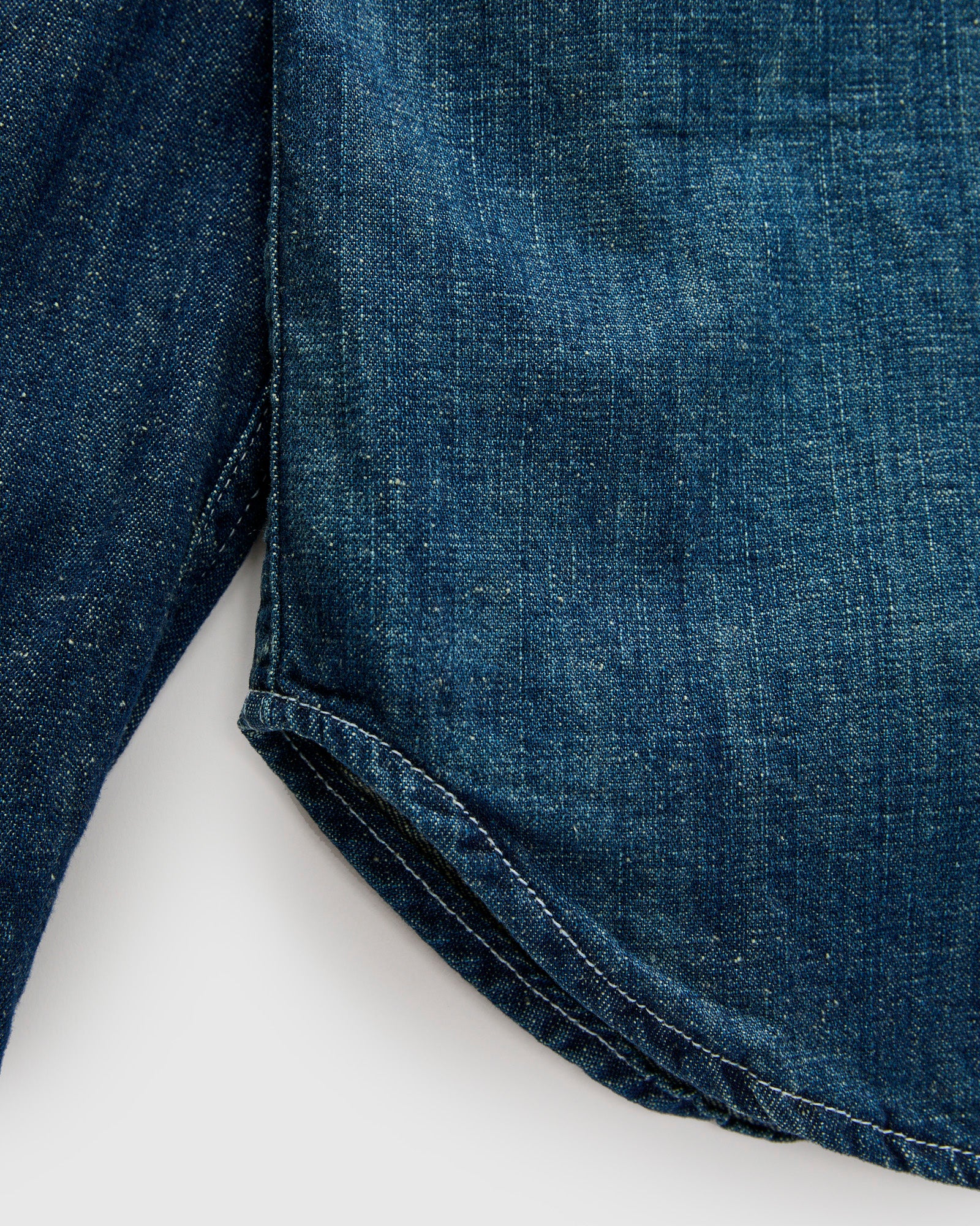 Earl Selvedge Denim Shirt in Dark Washed Indigo - Image 6