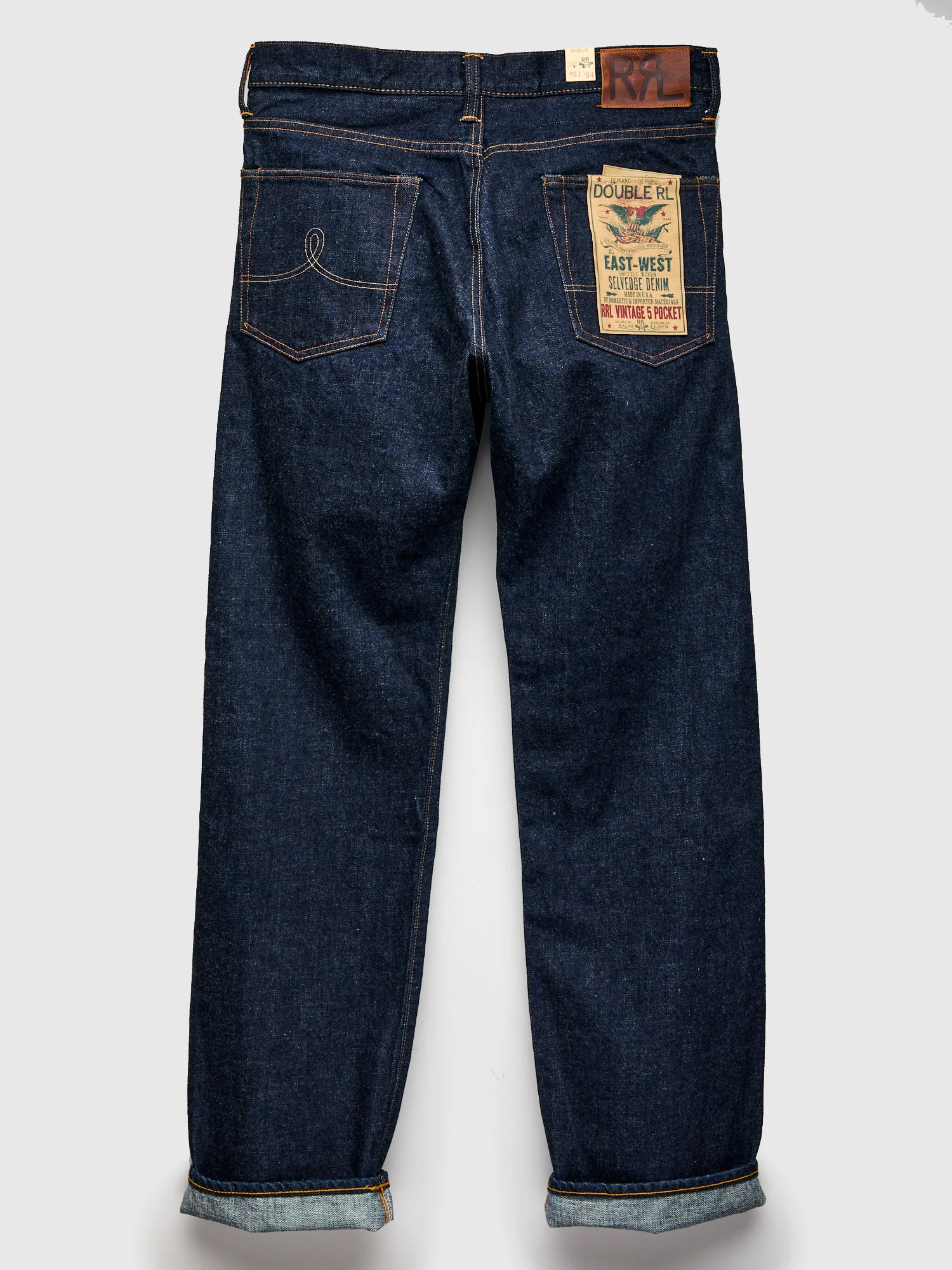 "East-West" 16oz Rinsed Selvedge Denim - Vintage 5-Pocket Full Straight Fit - Image 3