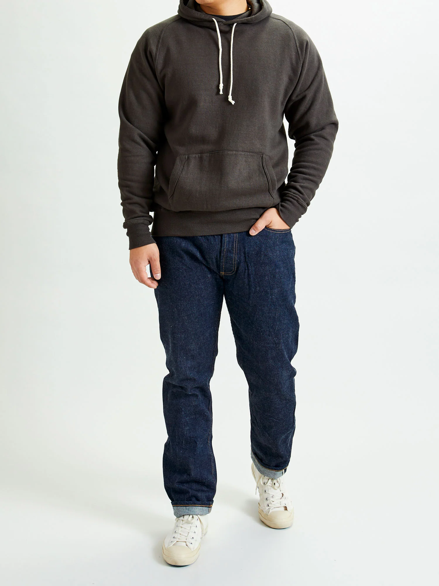 Ehu'kia Hooded Raglan Sweatshirt in Kokushoku Black - Image 9