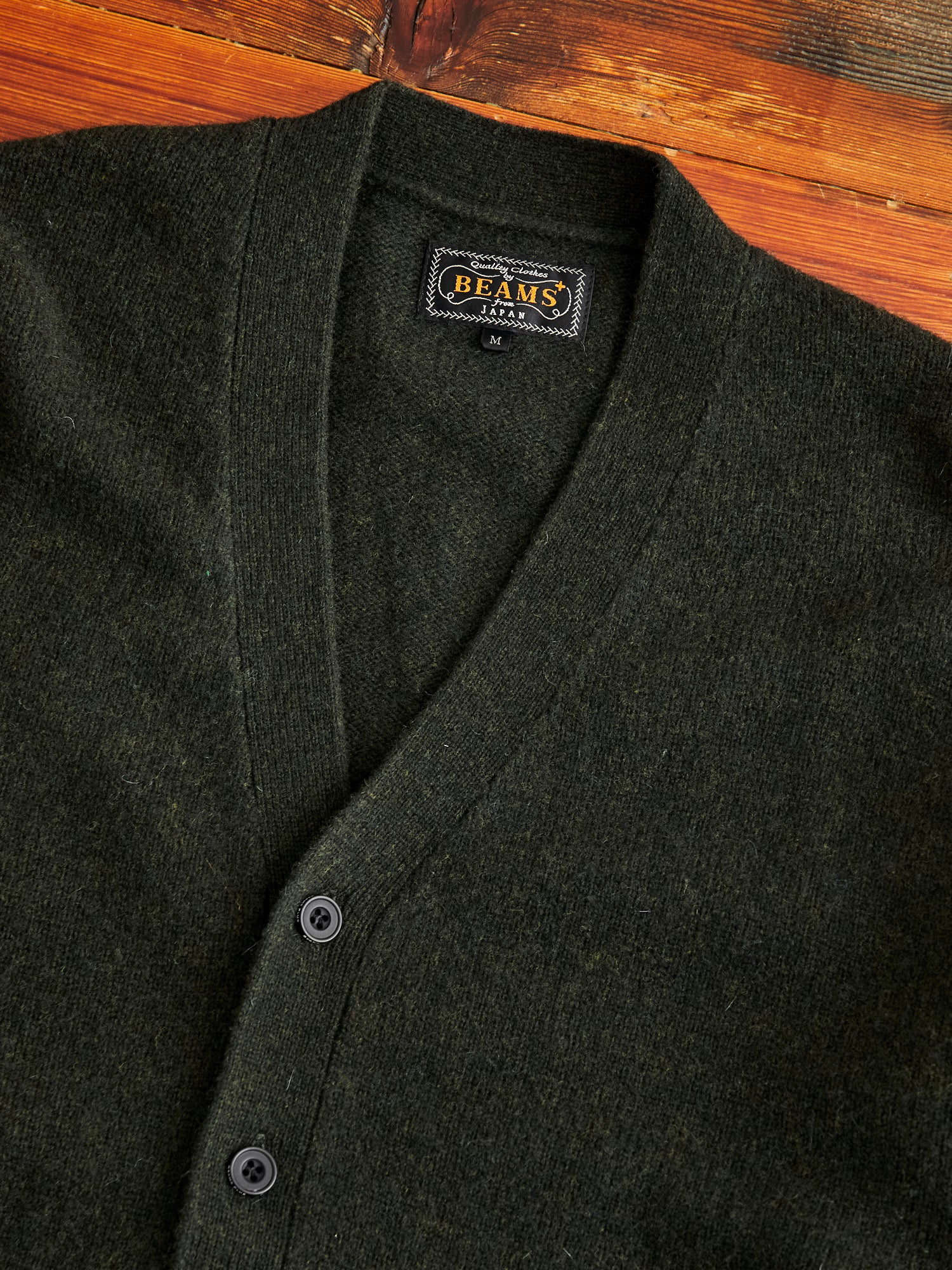 Elbow Patch 7G Cardigan in Olive - Image 3