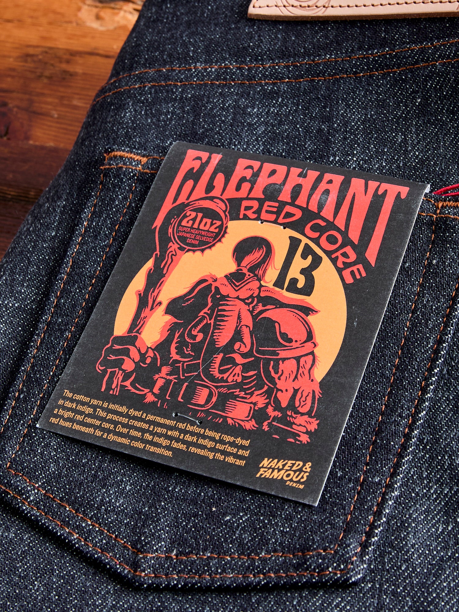 "Elephant 13 - Red Core" 21oz Selvedge Denim - Easy Guy Fit - Image 3