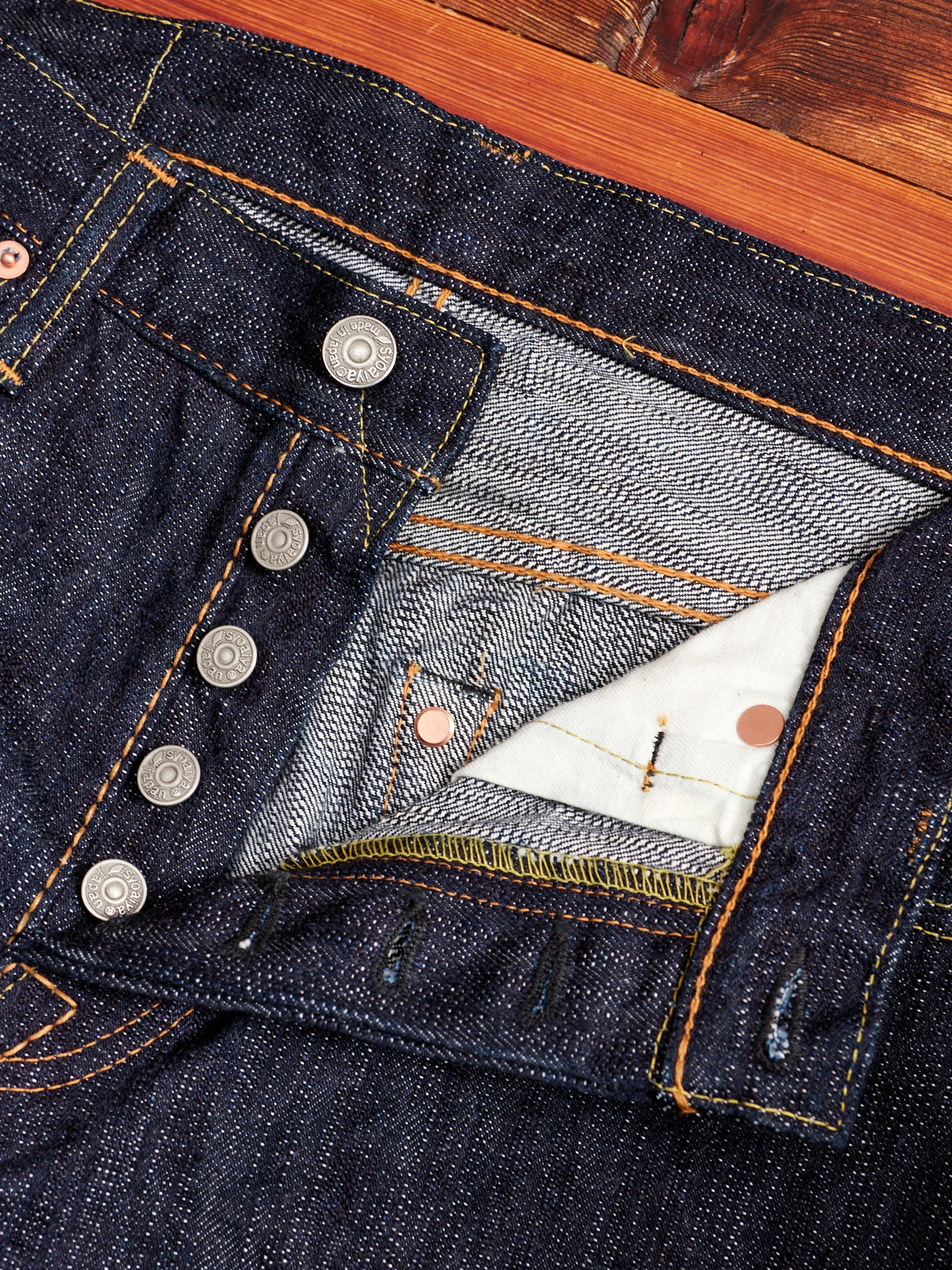 EX-003 "Extra Slub" 17.5oz Rinsed Selvedge Denim - Regular Straight Fit - Image 8
