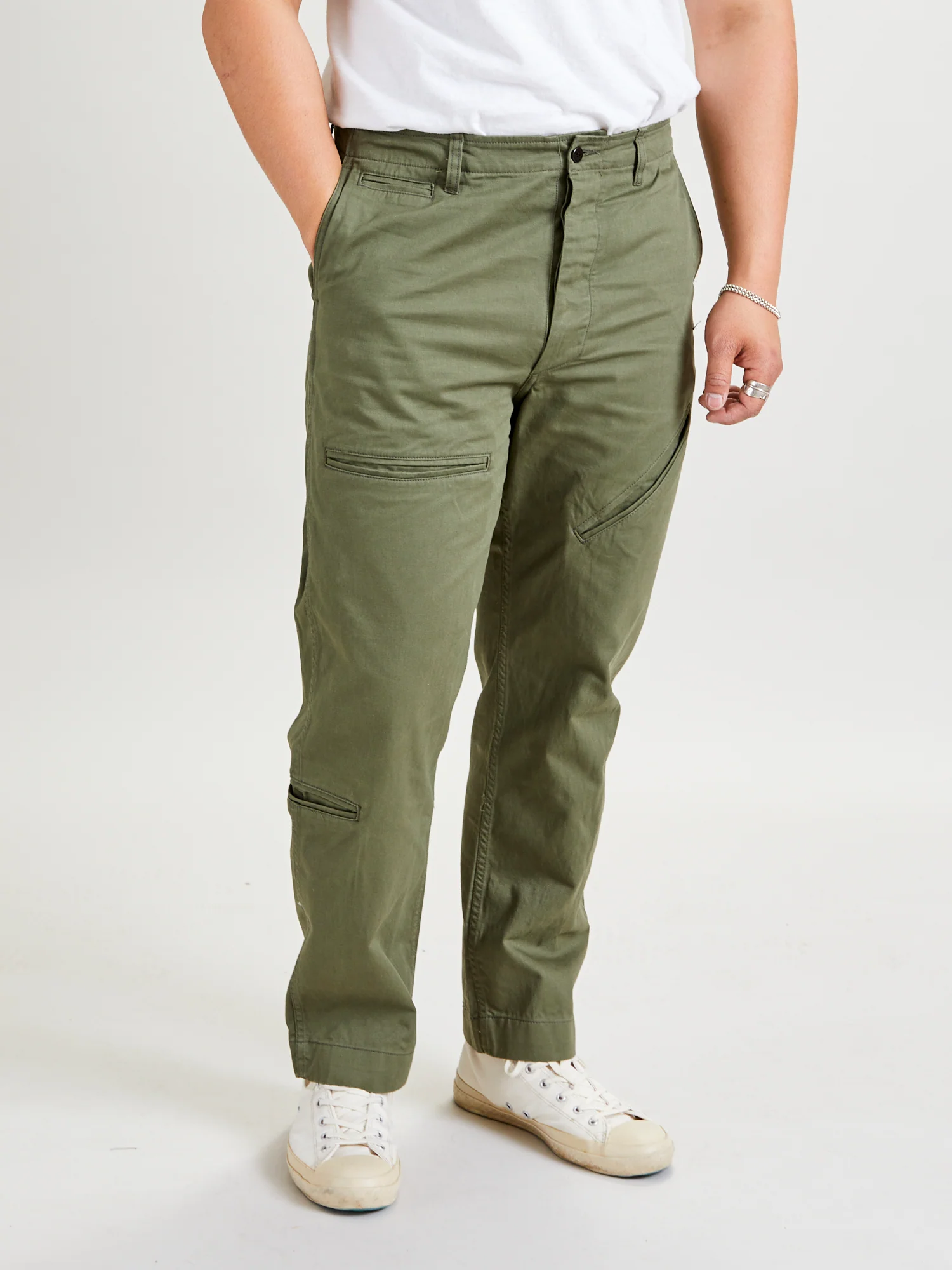 Explorer 10P Pants in Olive Backsatin - Image 2
