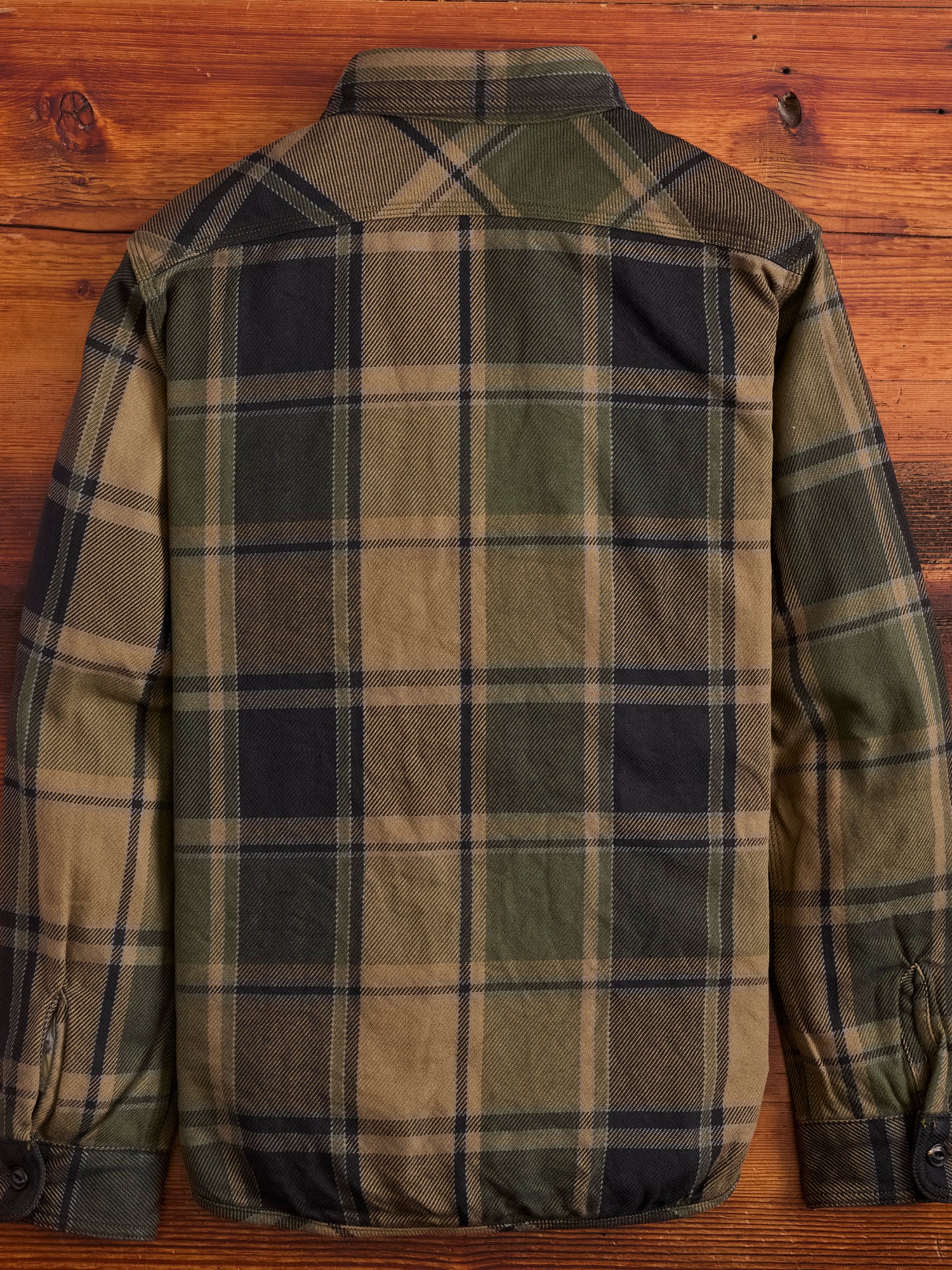 Extra Heavy Flannel Shirt in Olive - Image 3