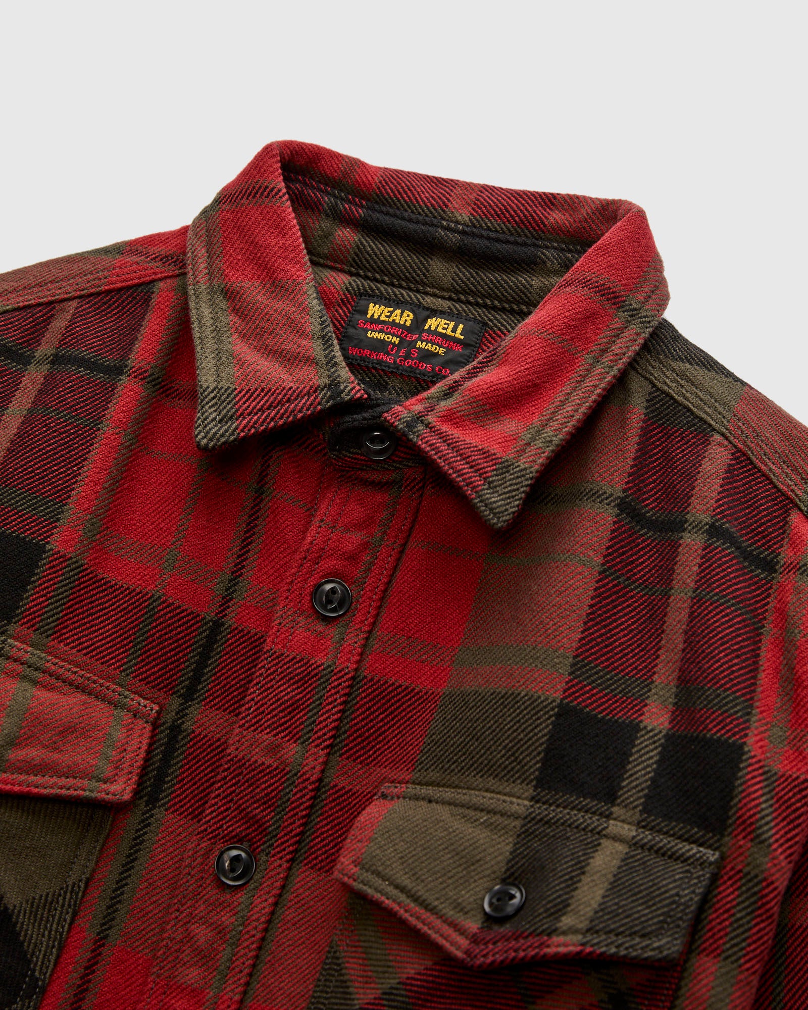 Extra Heavy Flannel Shirt in Red Moss - Image 3