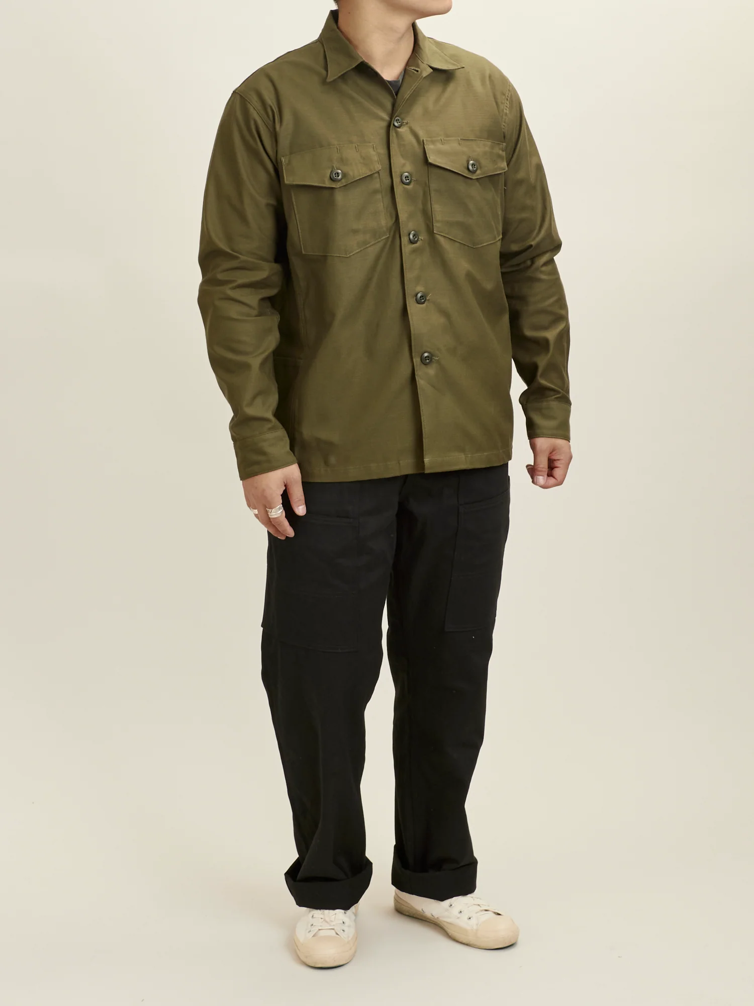 Fall Leaf Tough Pants in Black Work Satin - Image 11