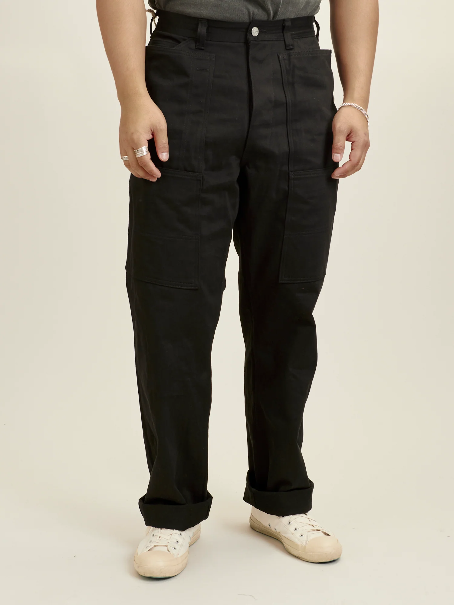 Fall Leaf Tough Pants in Black Work Satin - Image 2