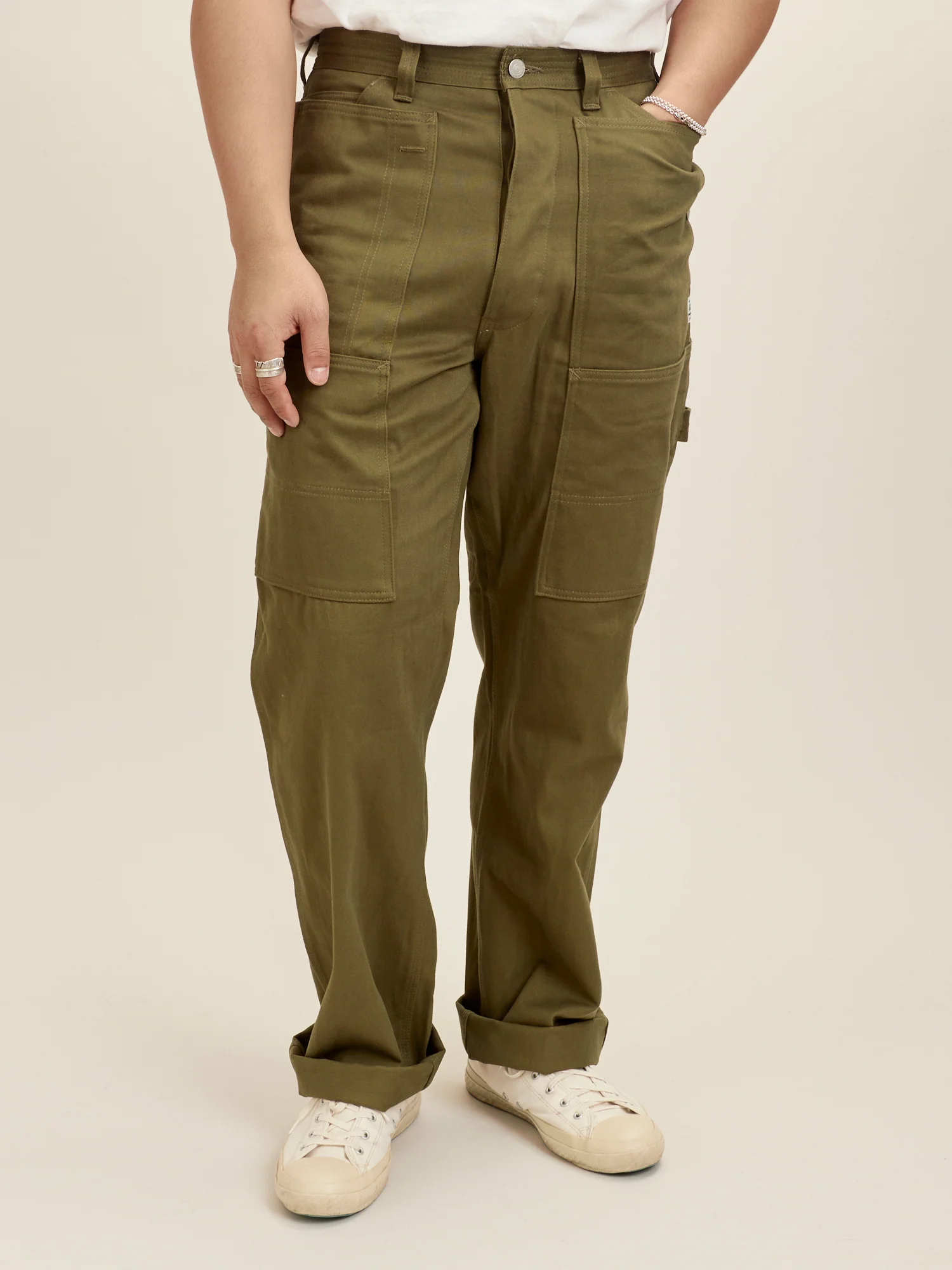 Fall Leaf Tough Pants in Olive Work Satin - Image 2