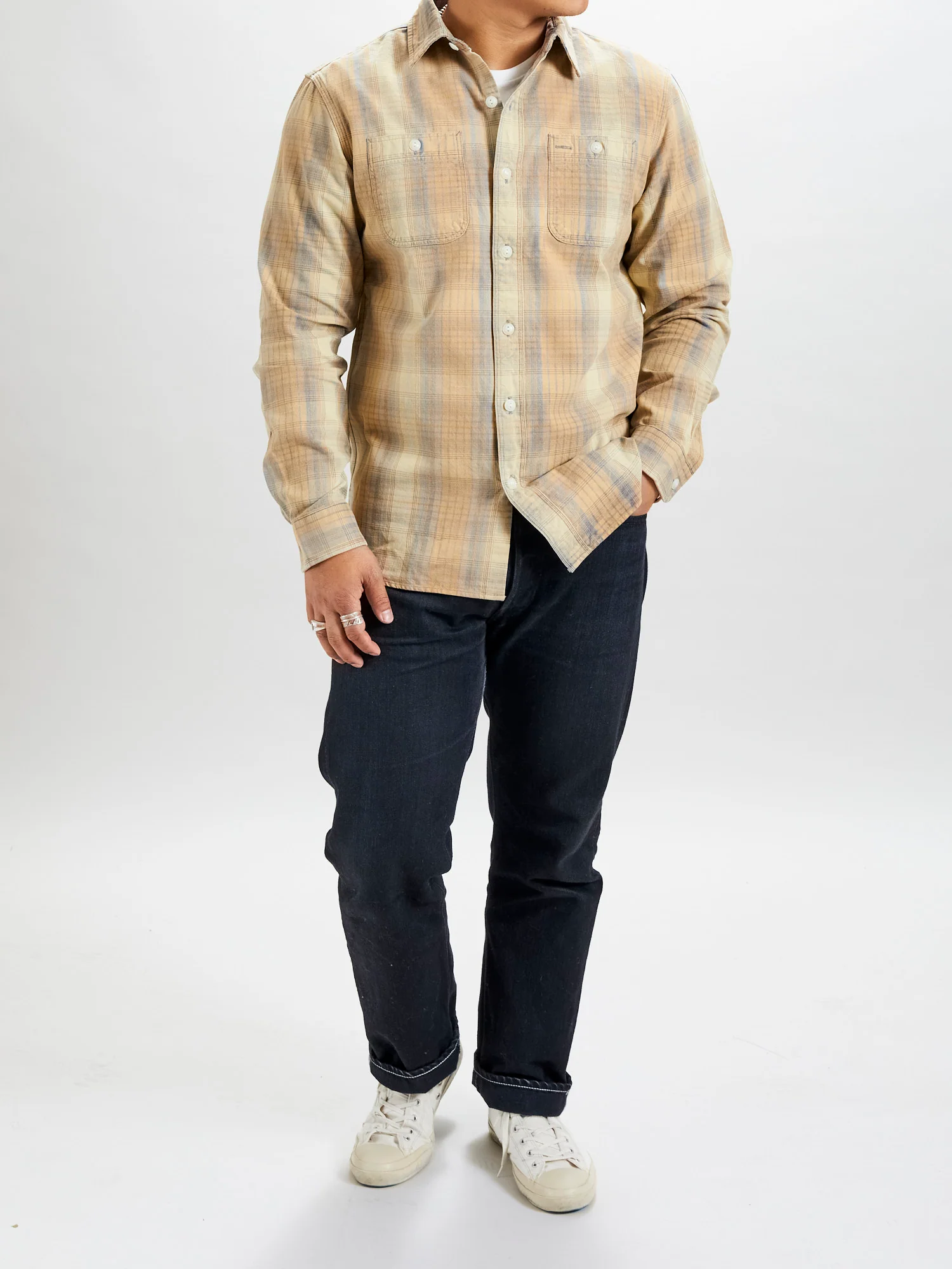Farrell Plaid Workshirt in Yellow Multi - Image 11