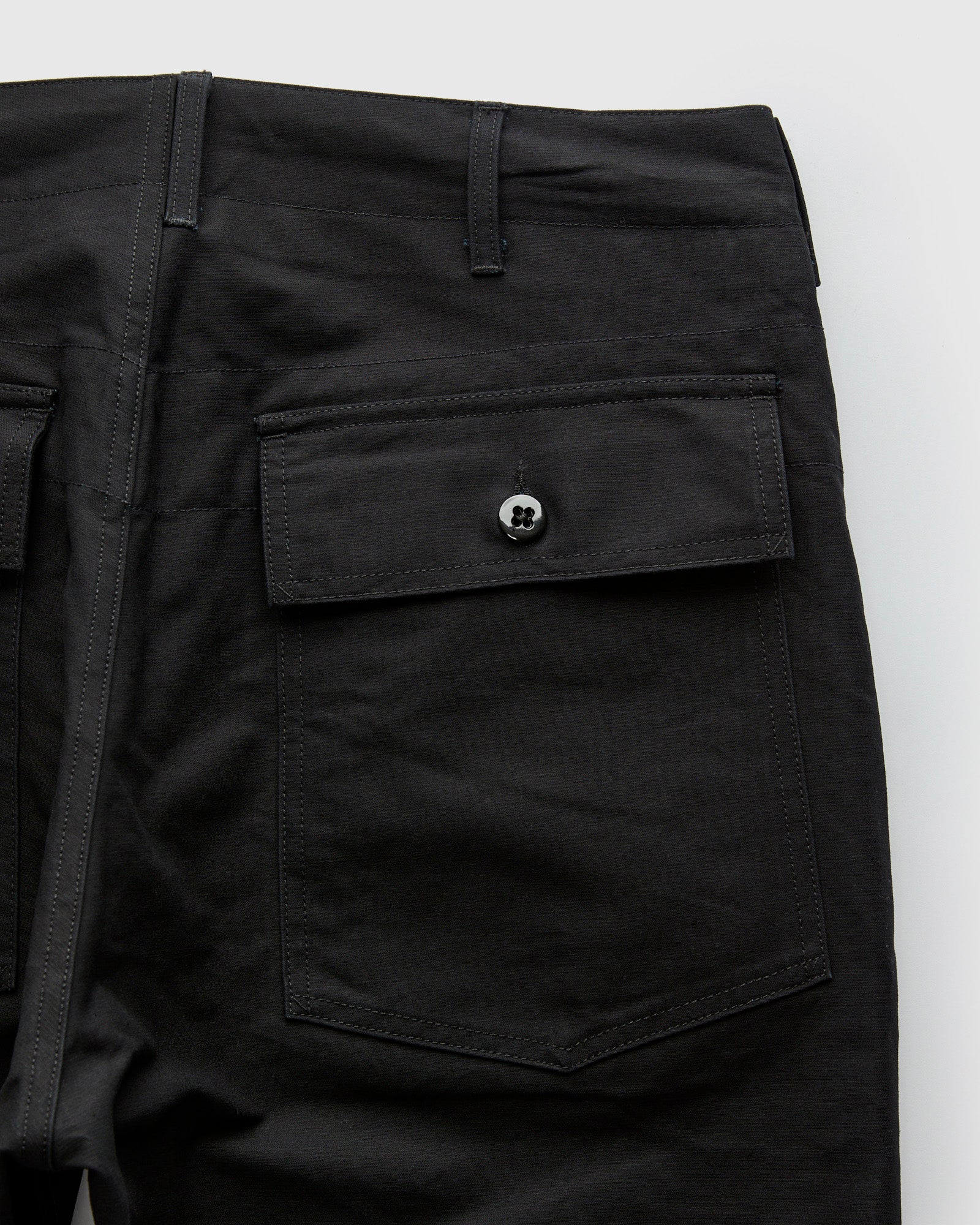 Fatigue Pants in Black Cotton Double Cloth - Image 3