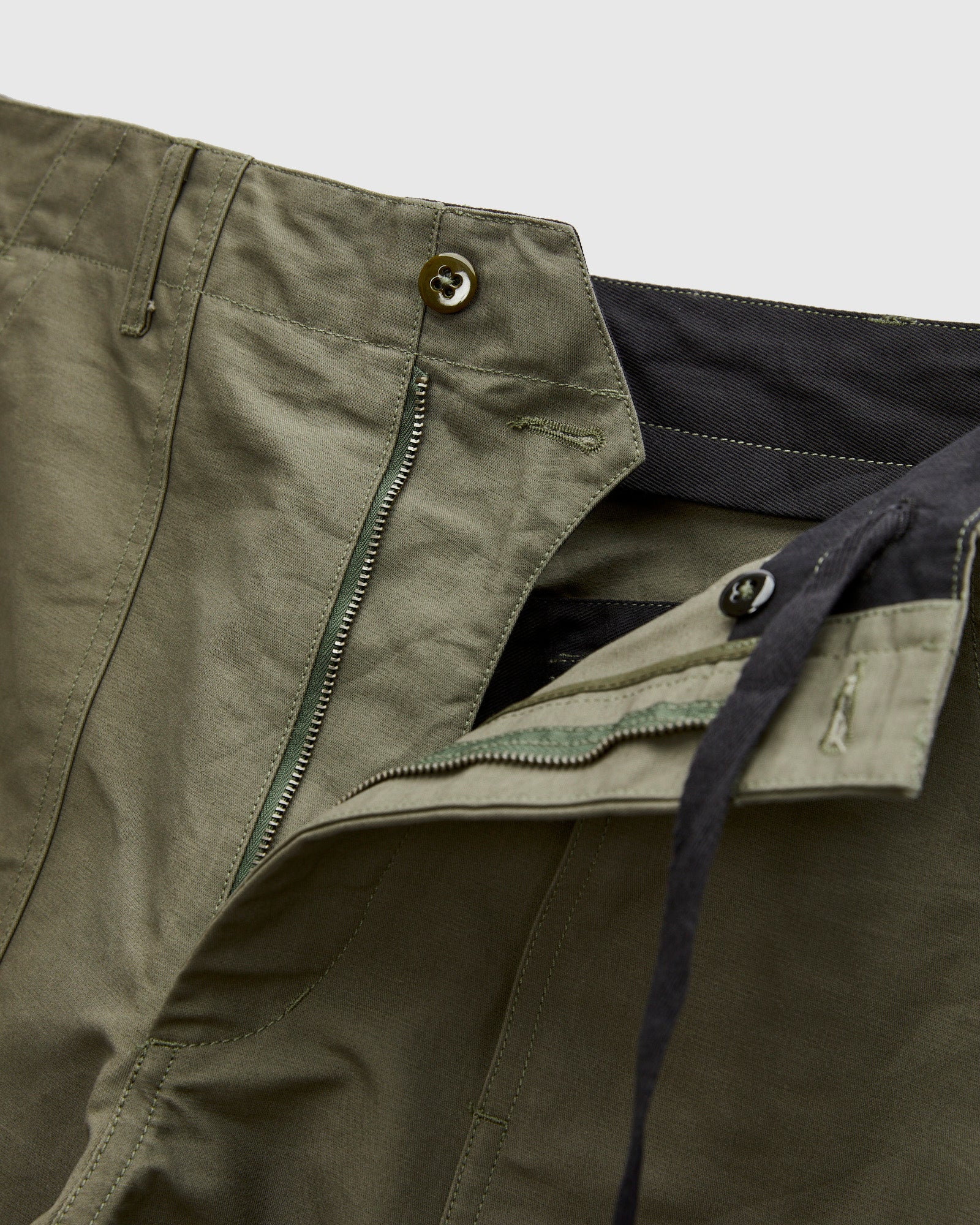 Fatigue Pants in Olive Cotton Double Cloth - Image 6