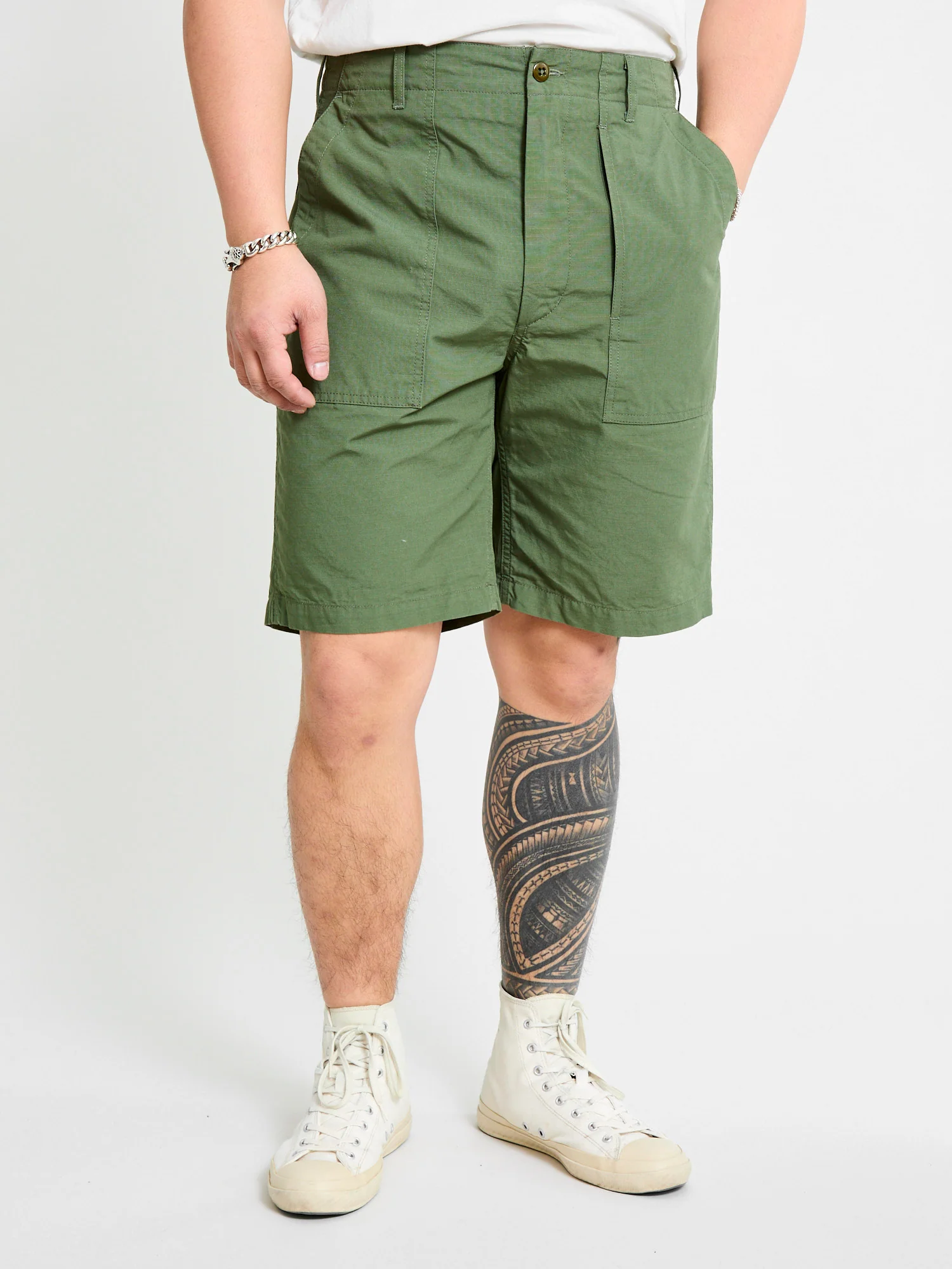Fatigue Shorts in Olive Cotton Ripstop - Image 2