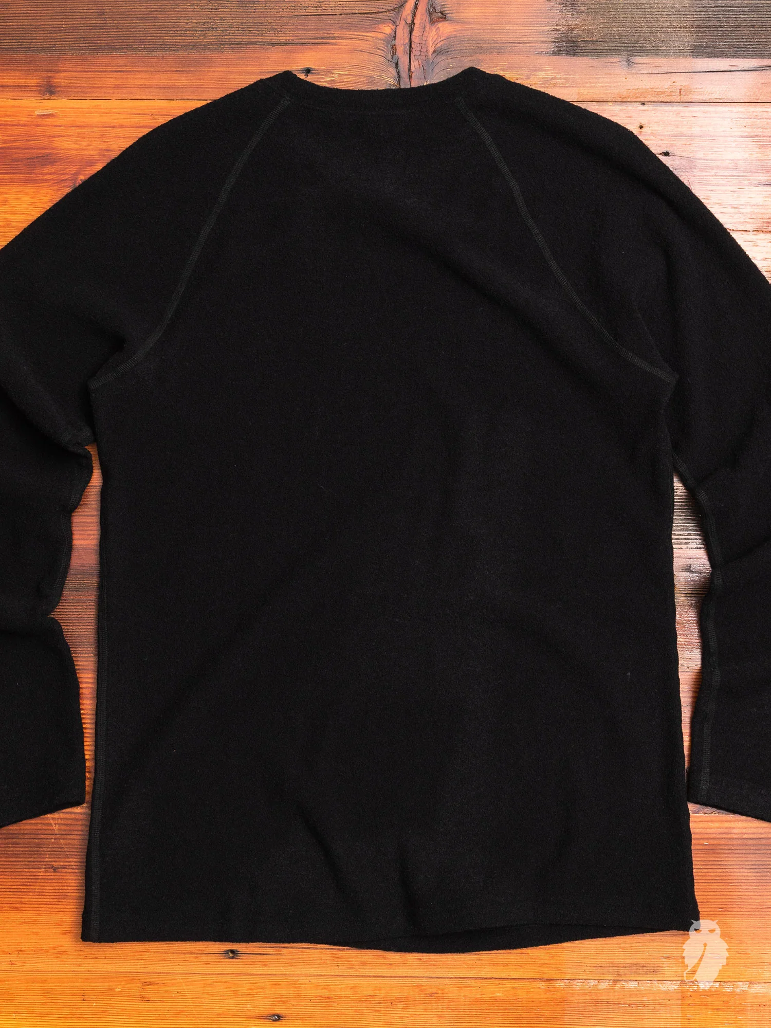 Felted Wool Crewneck Sweater in Black - Image 6