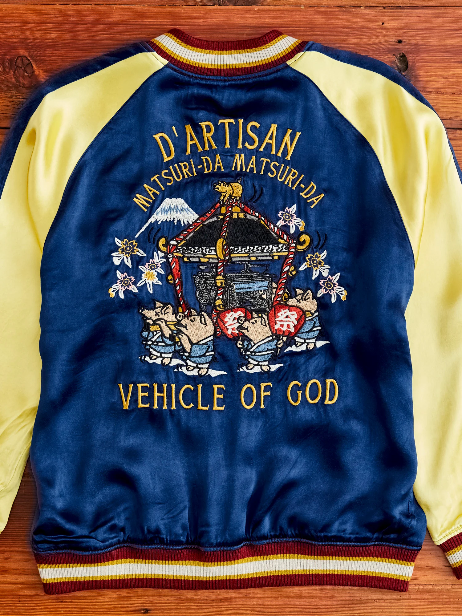 "Festival" Reversible Sukajan Souvenir Jacket in Blue/Purple - Image 12