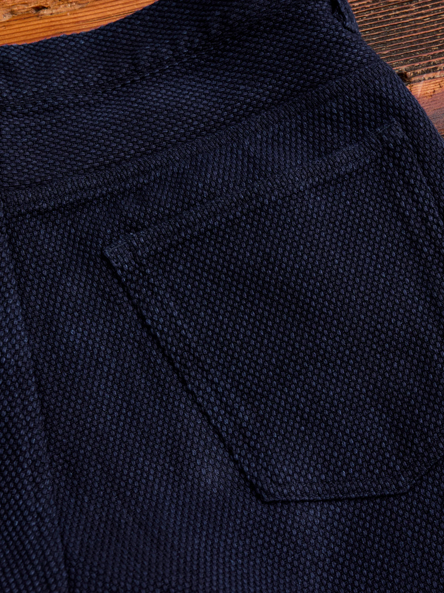 Fine Sashiko Hand Dyed 5-Pocket Pants in Indigo - Image 11