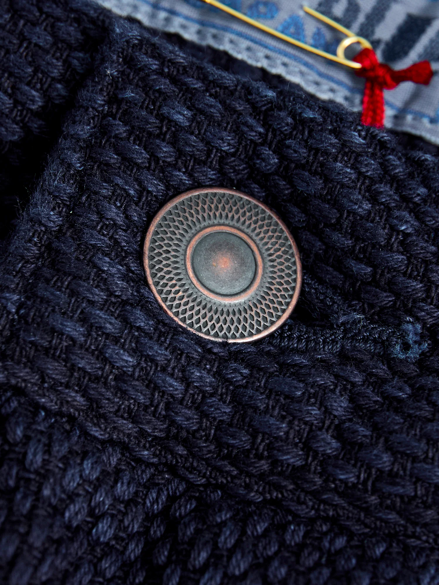 Fine Sashiko Hand Dyed 5-Pocket Pants in Indigo - Image 5