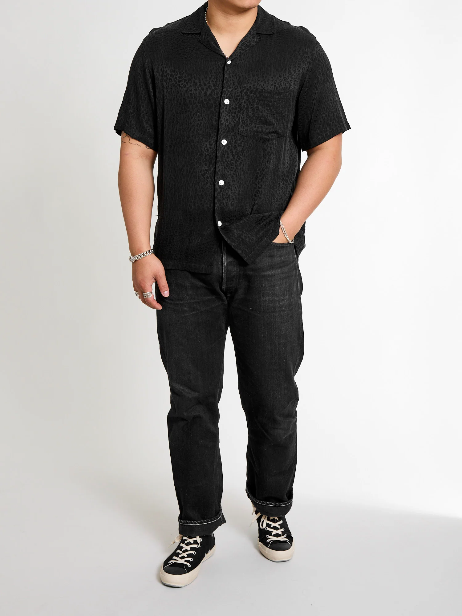 Finger Print Shirt in Black - Image 8