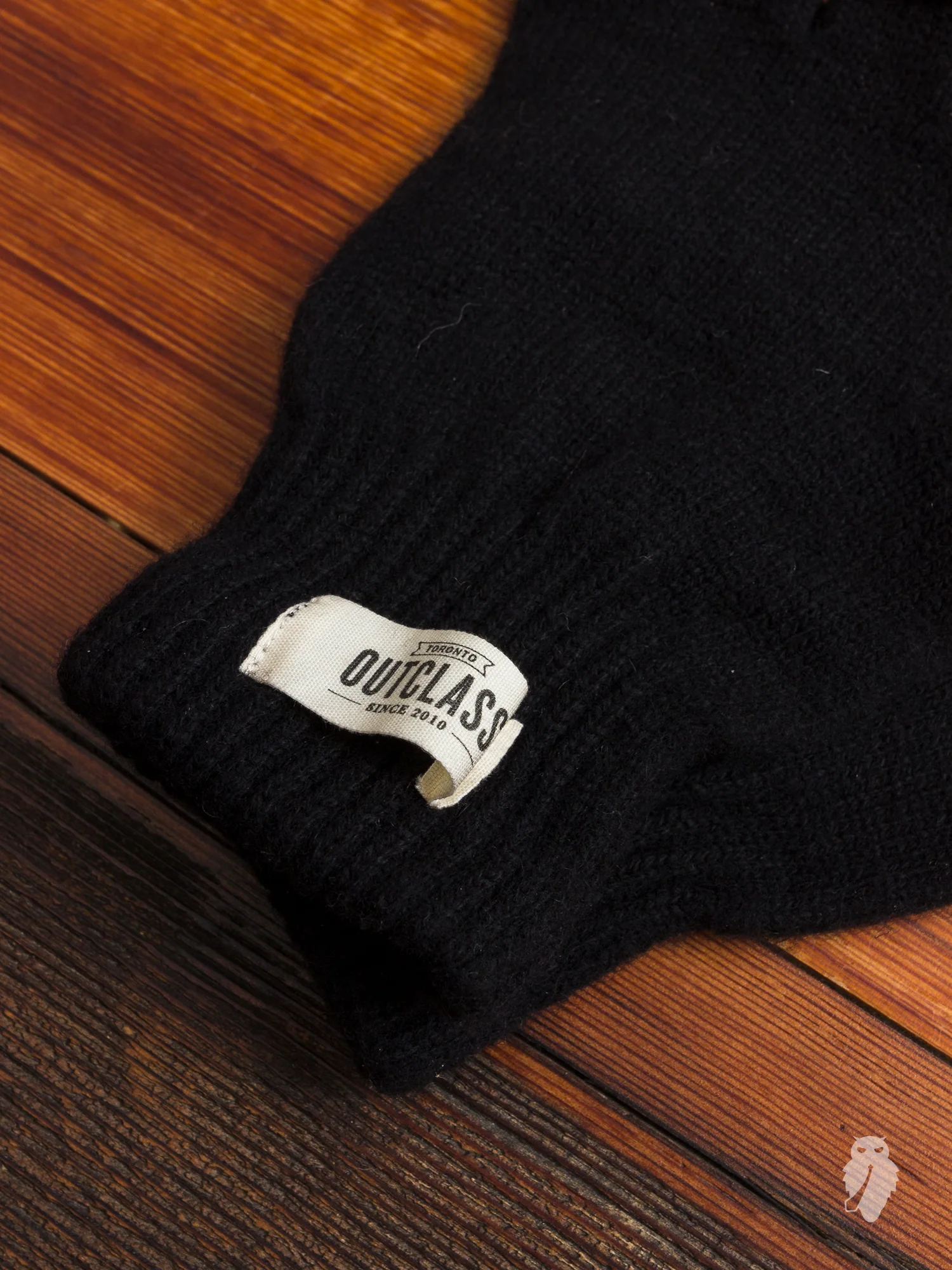 Fingerless Wool Gloves in Black - Image 2
