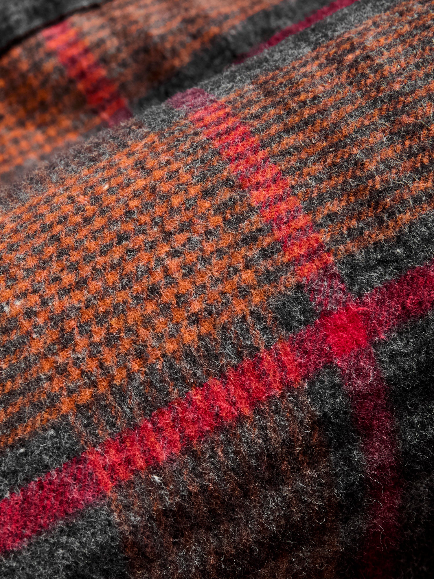 Flannel Work Shirt in Orange Red Plaid - Image 6