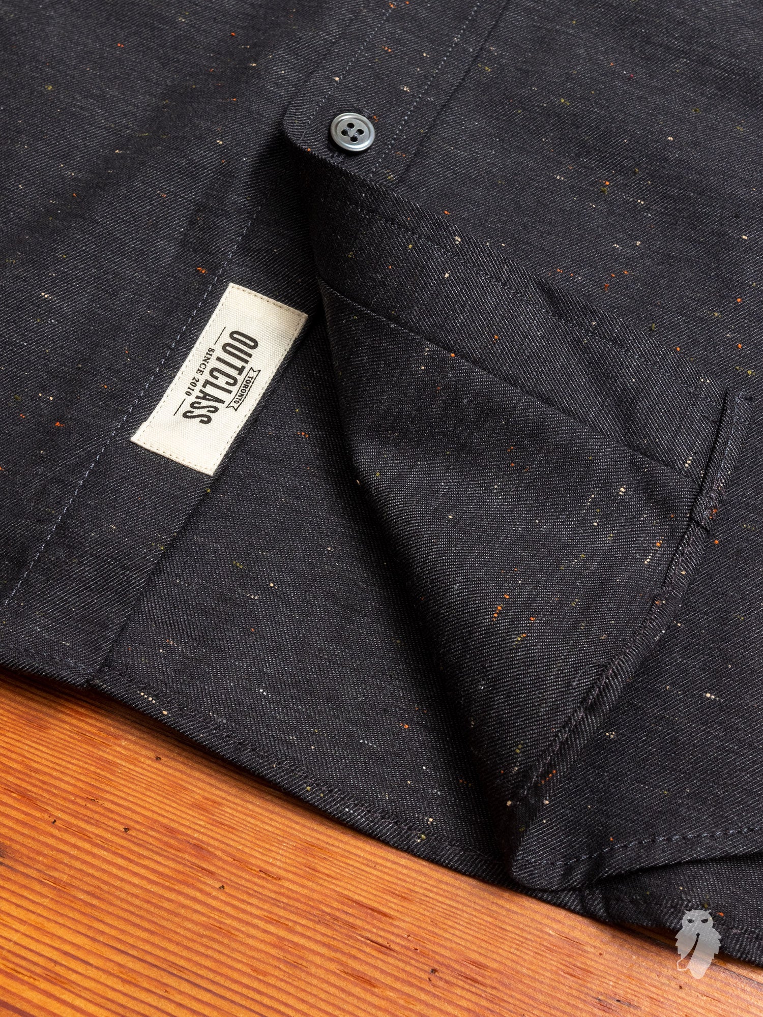 Flecked Button-Down Shirt in Dark Grey - Image 6