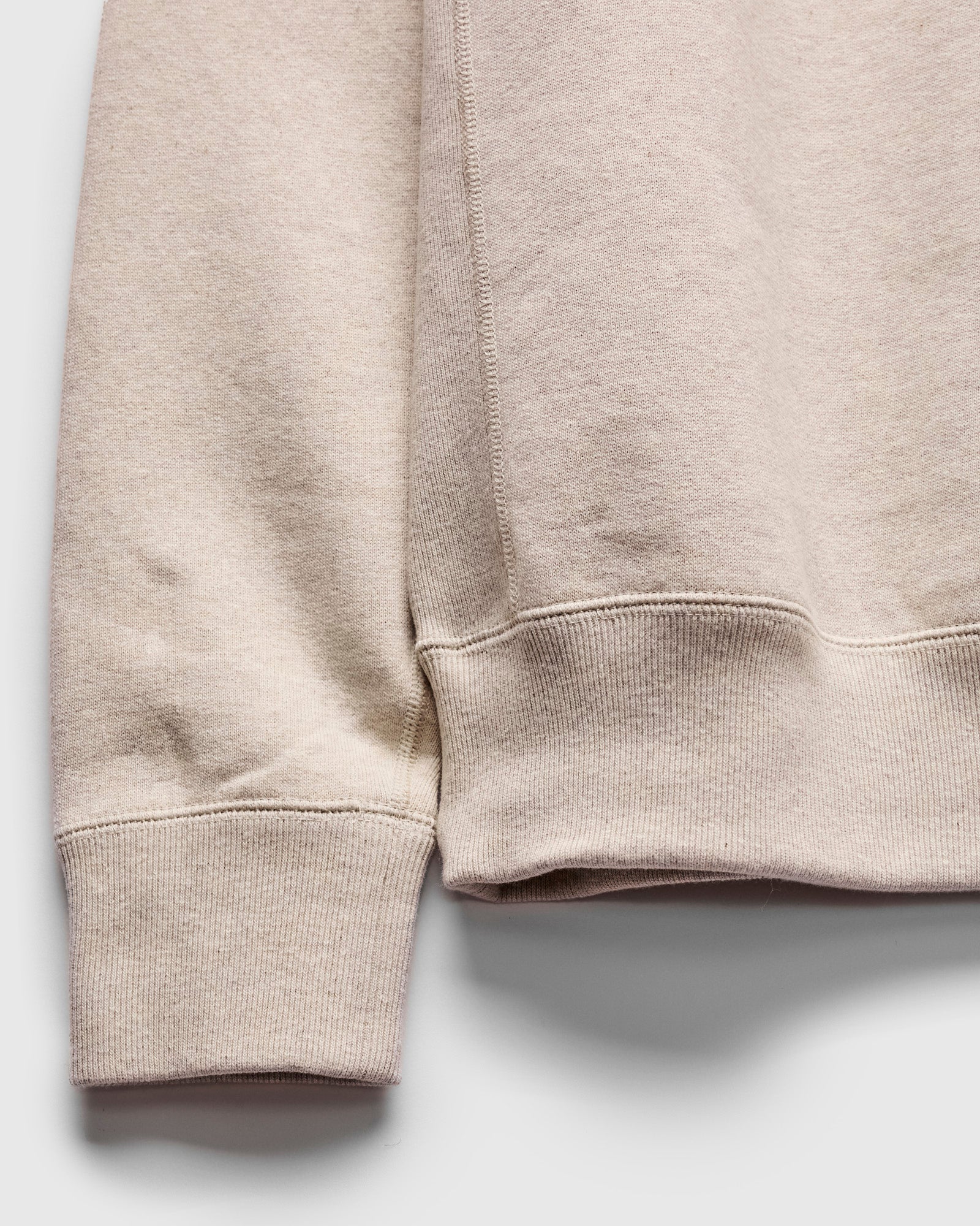 Fleeced FoxFibre® Pullover Crewneck in Oatmeal - Image 4