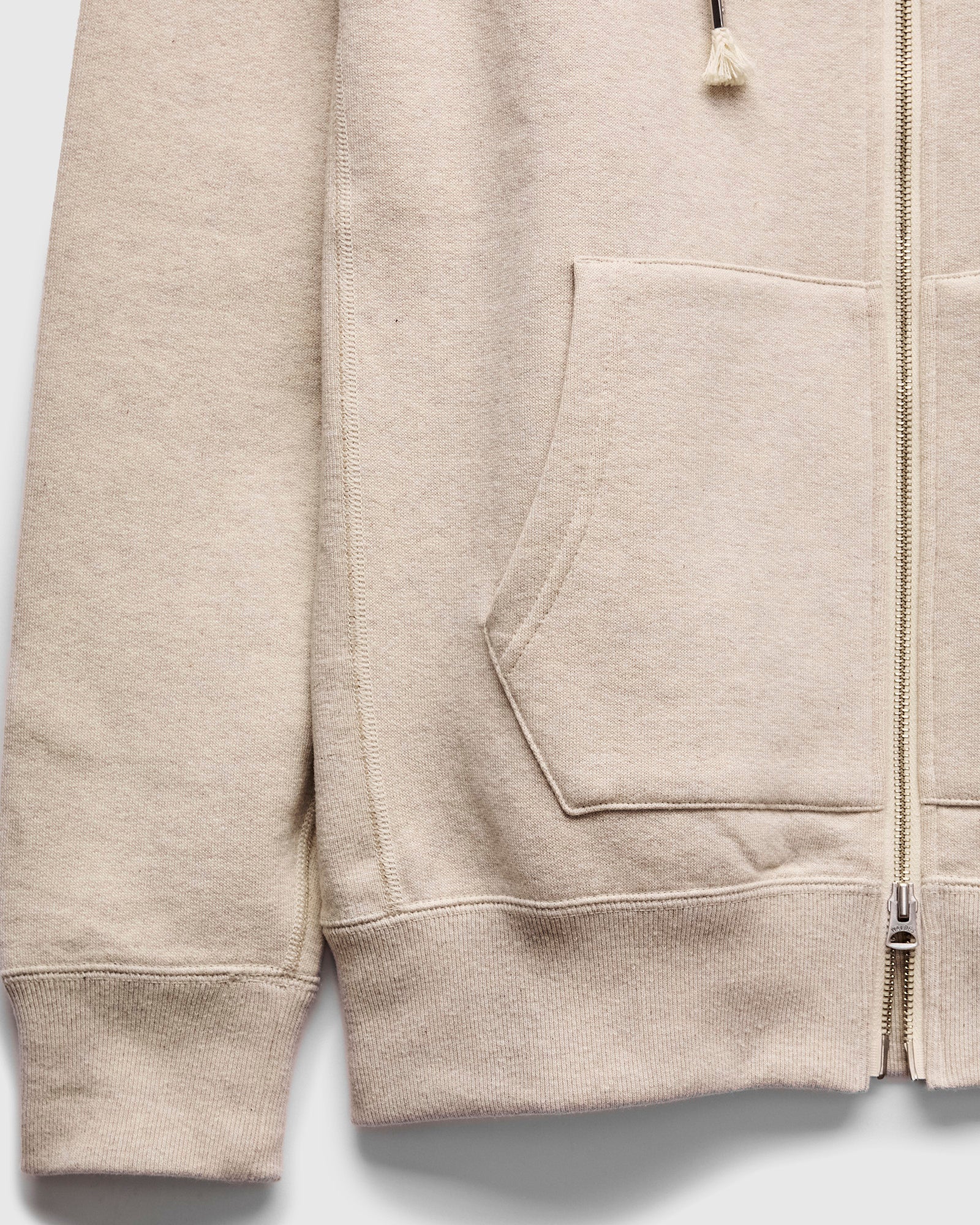 Fleeced FoxFibre® Zip Hoodie in Oatmeal - Image 4