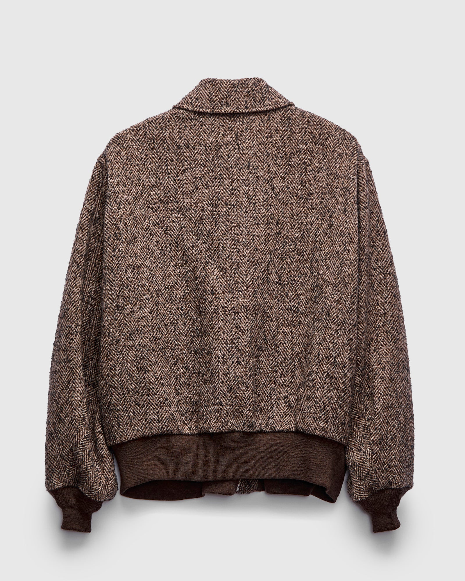 Flight Jacket in Brown Herringbone - Image 2