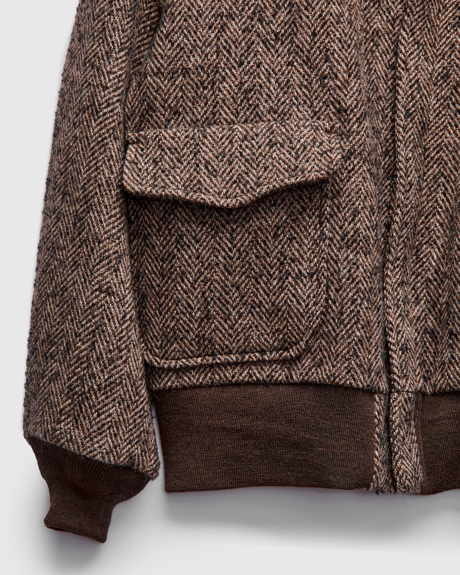 Flight Jacket in Brown Herringbone - Image 5