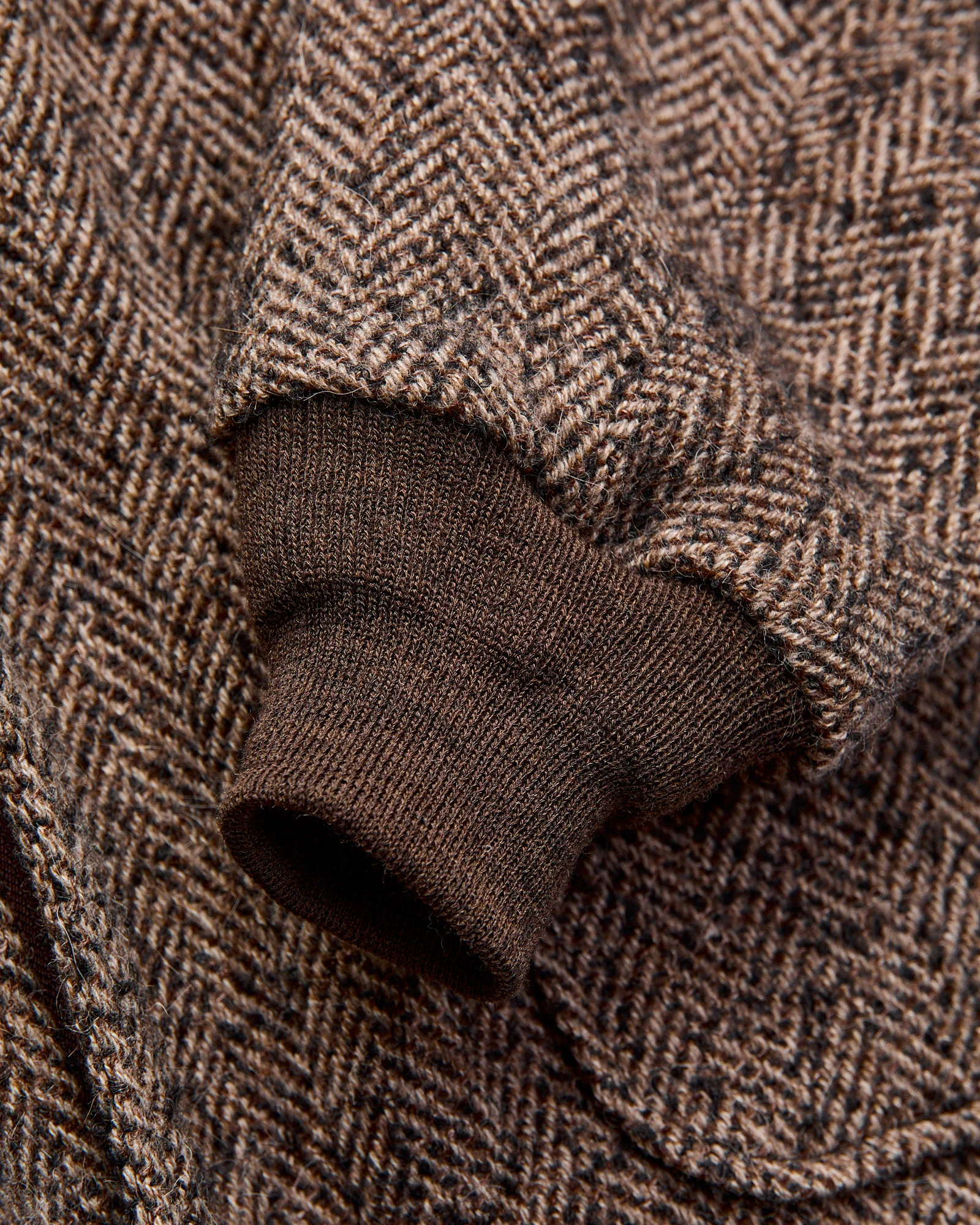 Flight Jacket in Brown Herringbone - Image 9