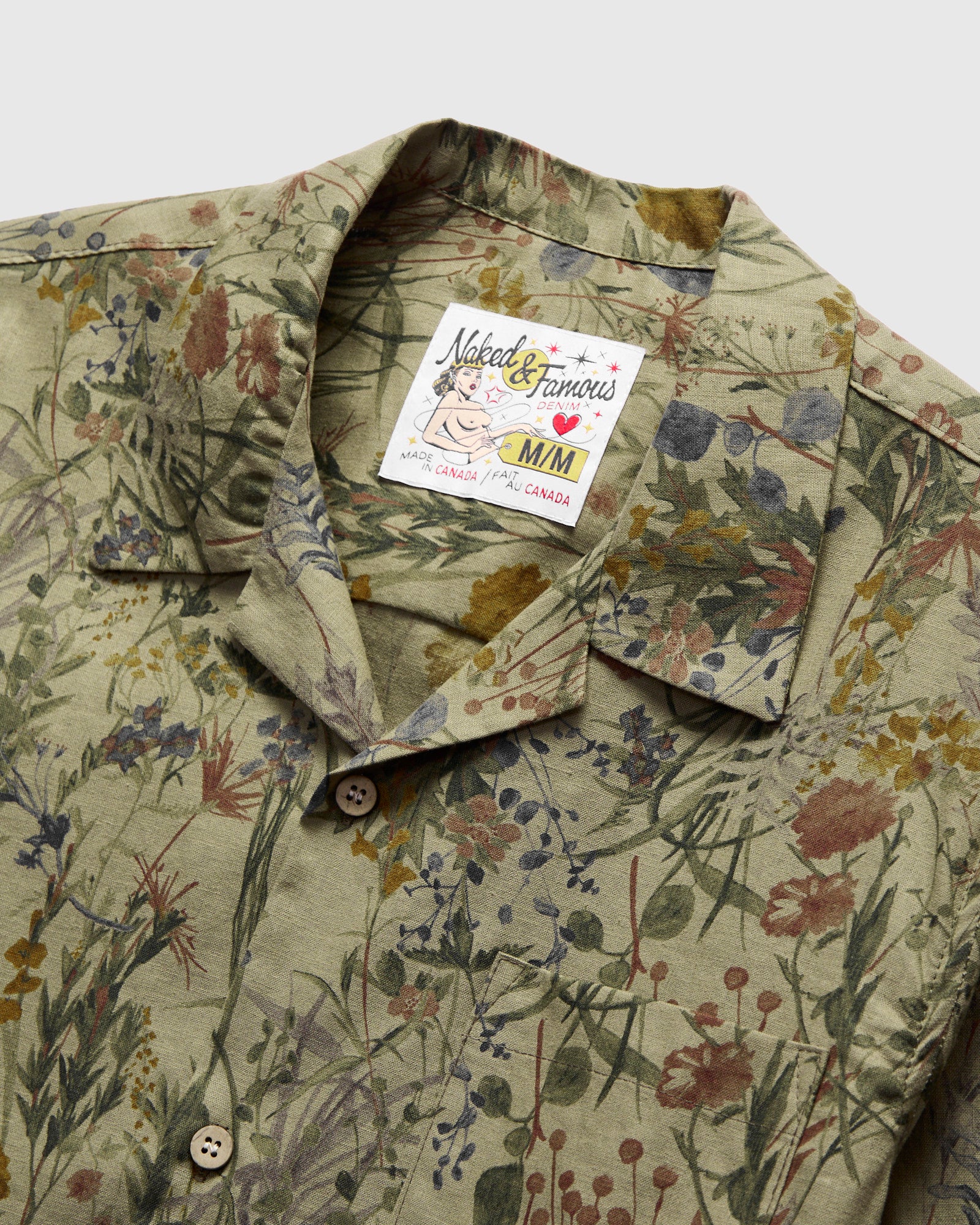 "Flowers Painting" Aloha Shirt in Earth - Image 4