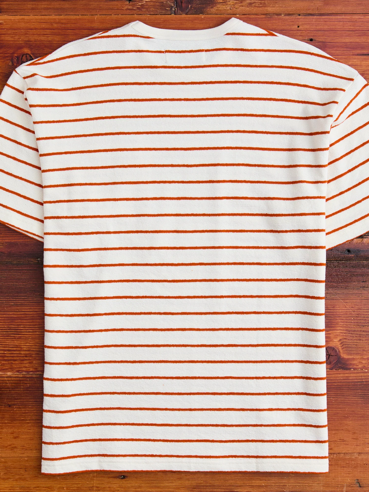 Fly Tee in Ecru Tangerine Stripe - Image 9