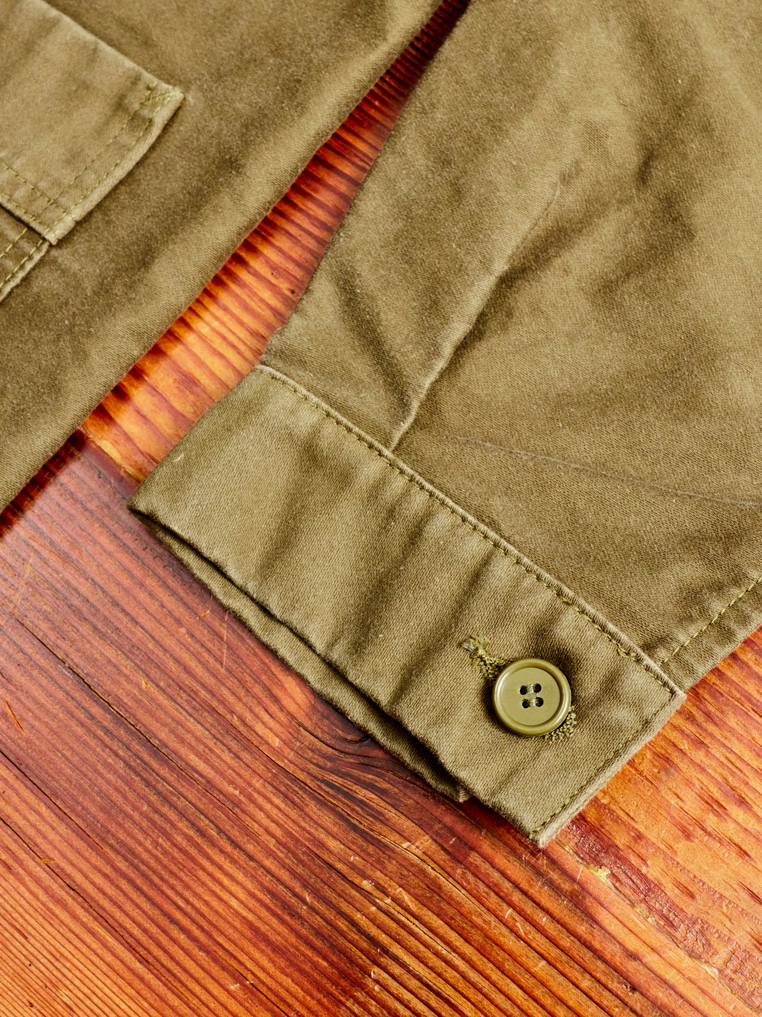 French Moleskin Work Jacket in Olive - Image 6