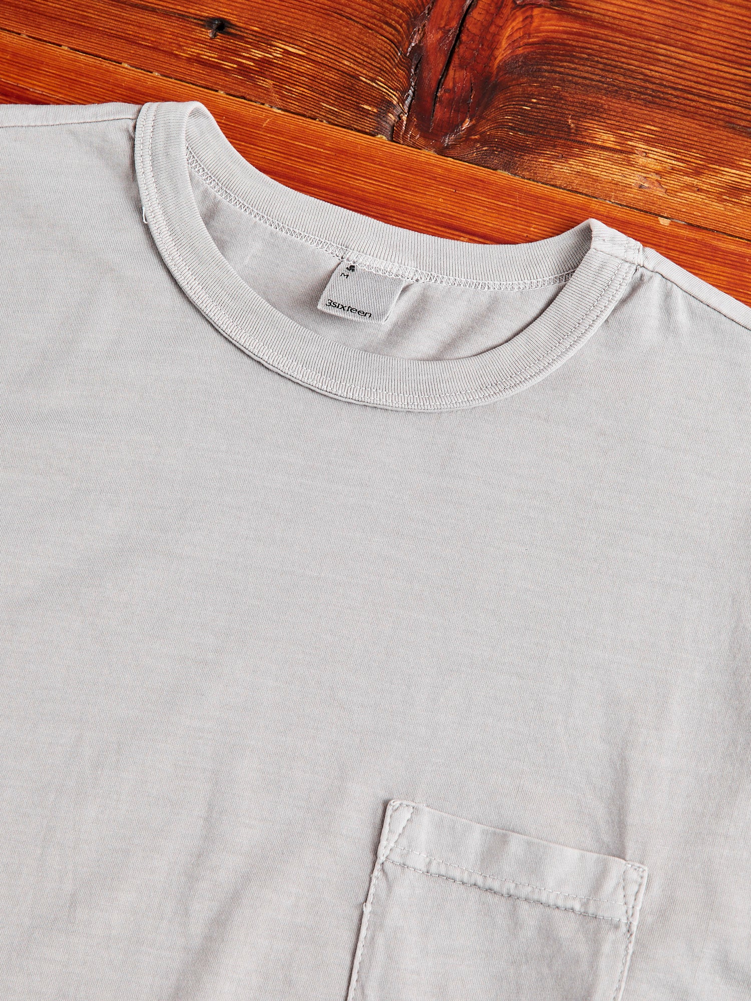 Garment Dyed Pocket T-Shirt in Ash - Image 2