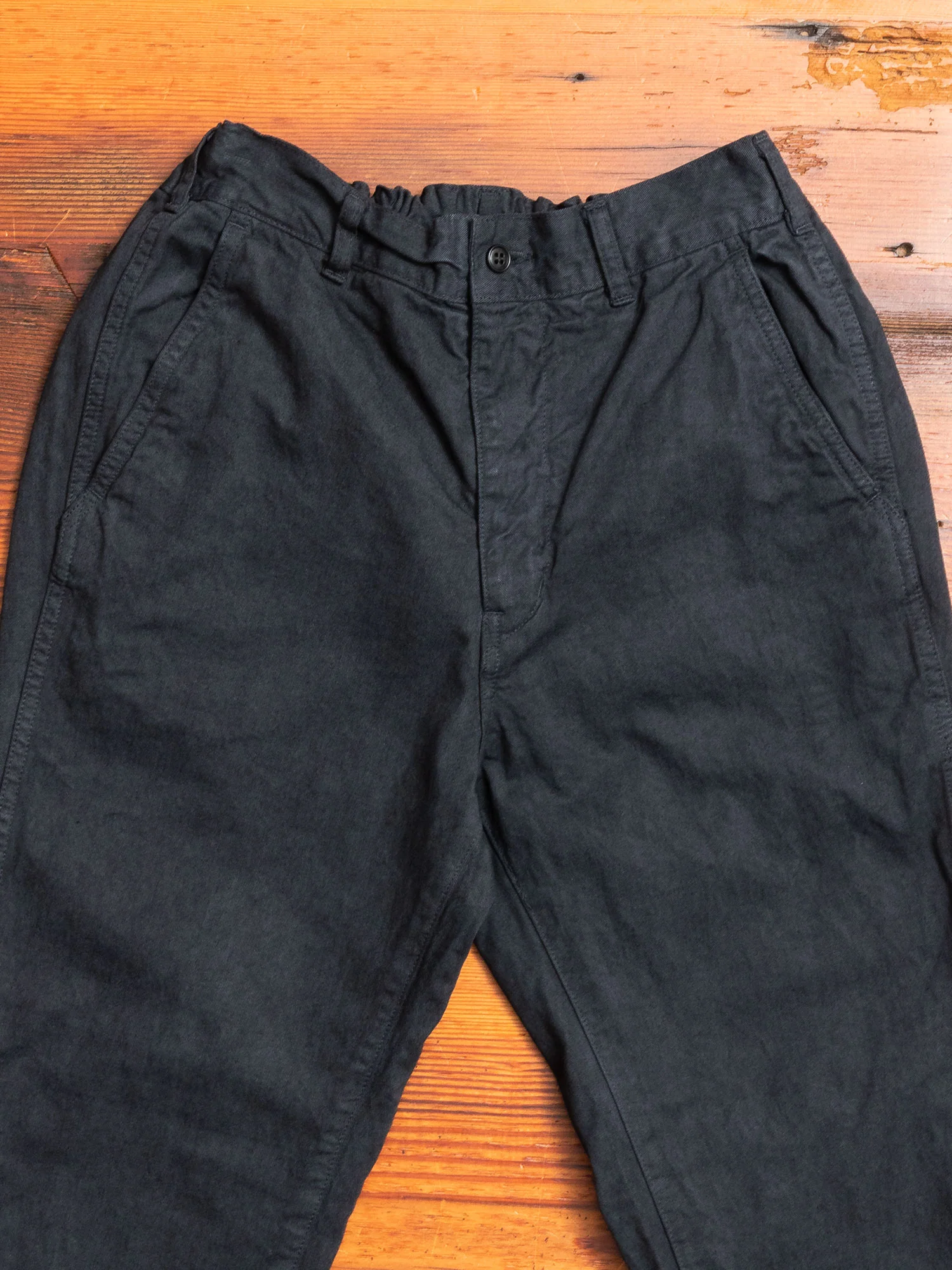 Garment Dyed Tapered Pants in Black - Image 3