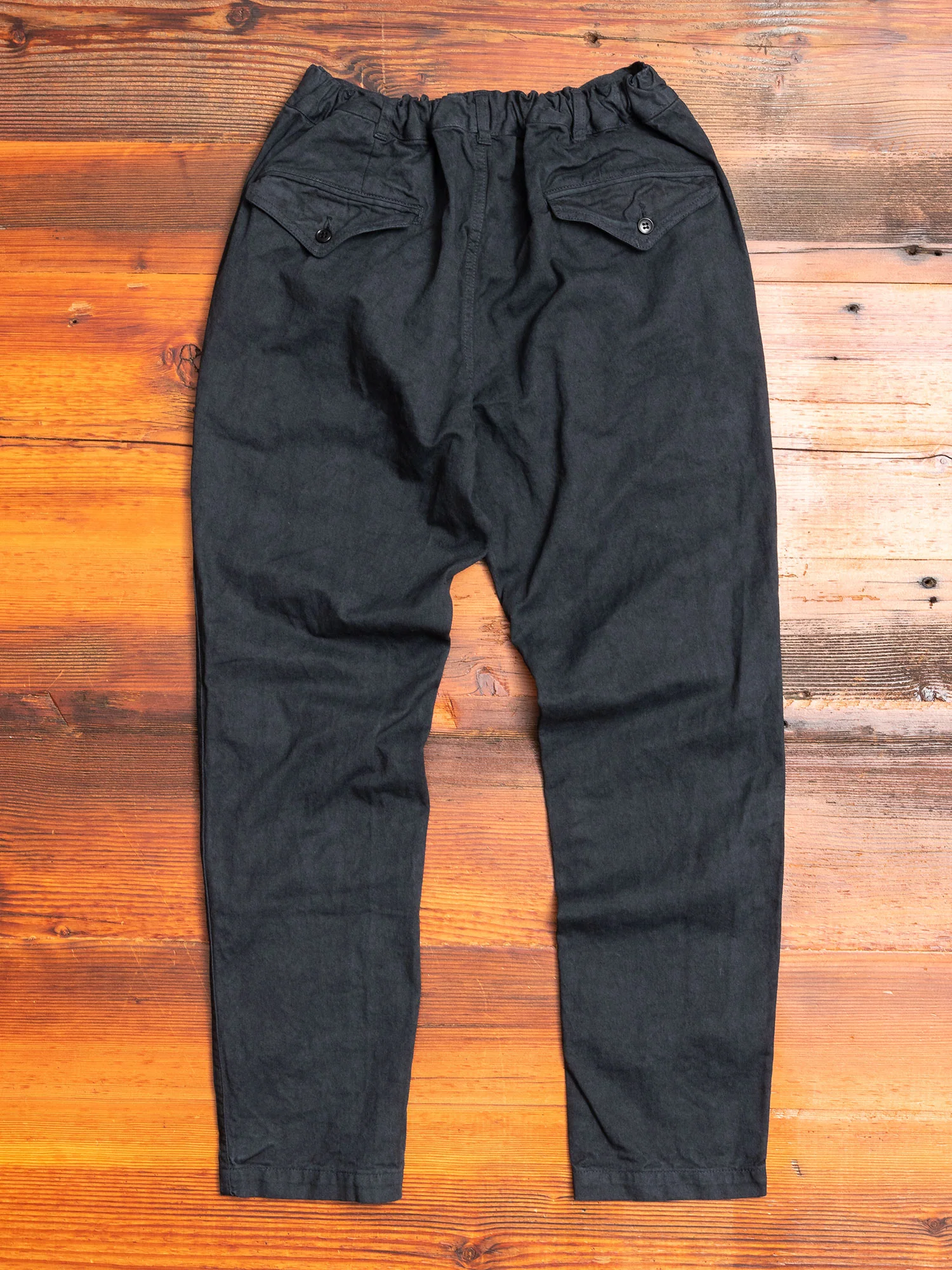 Garment Dyed Tapered Pants in Black - Image 8