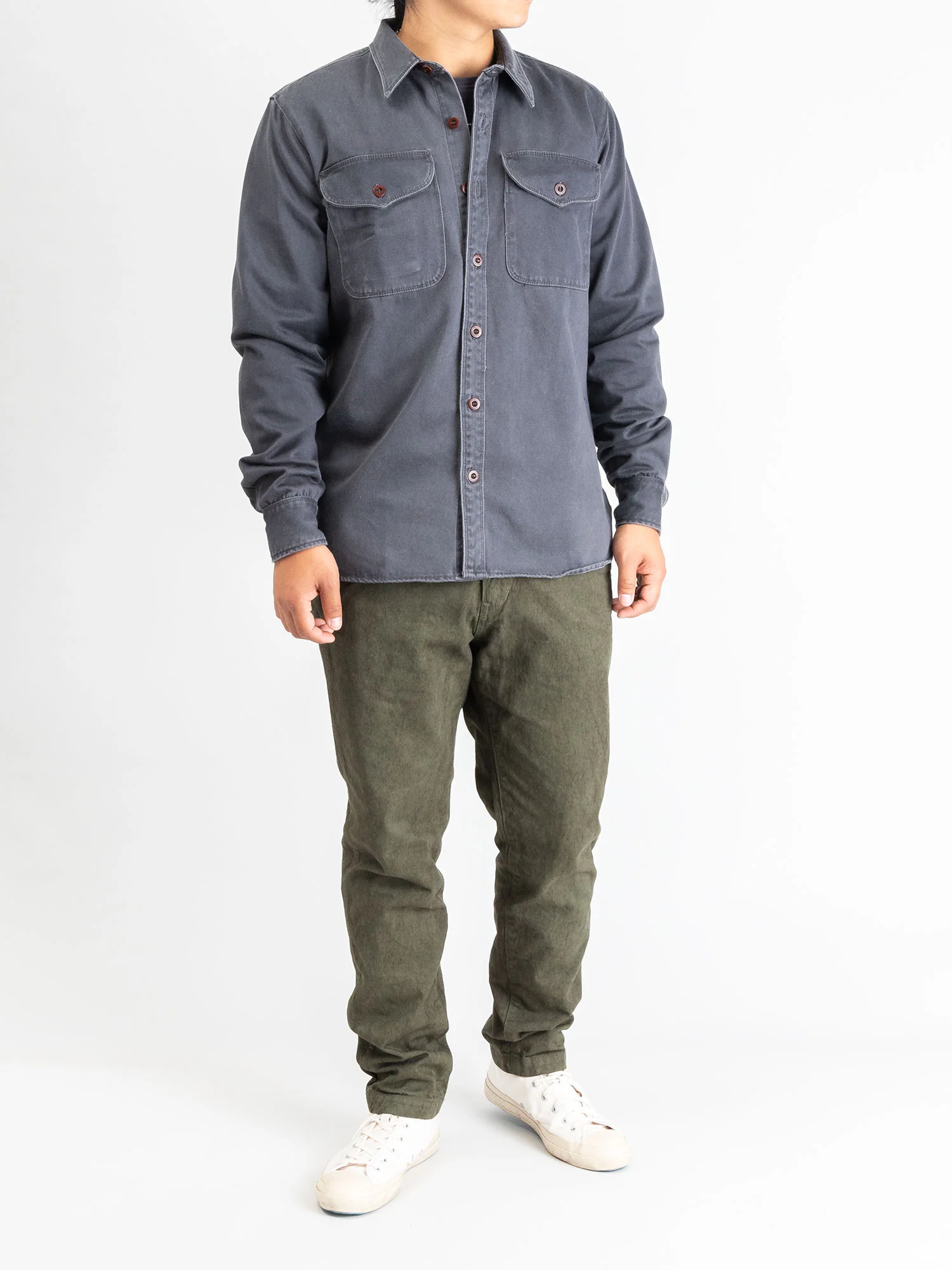 Garment Dyed Tapered Pants in Khaki - Image 10