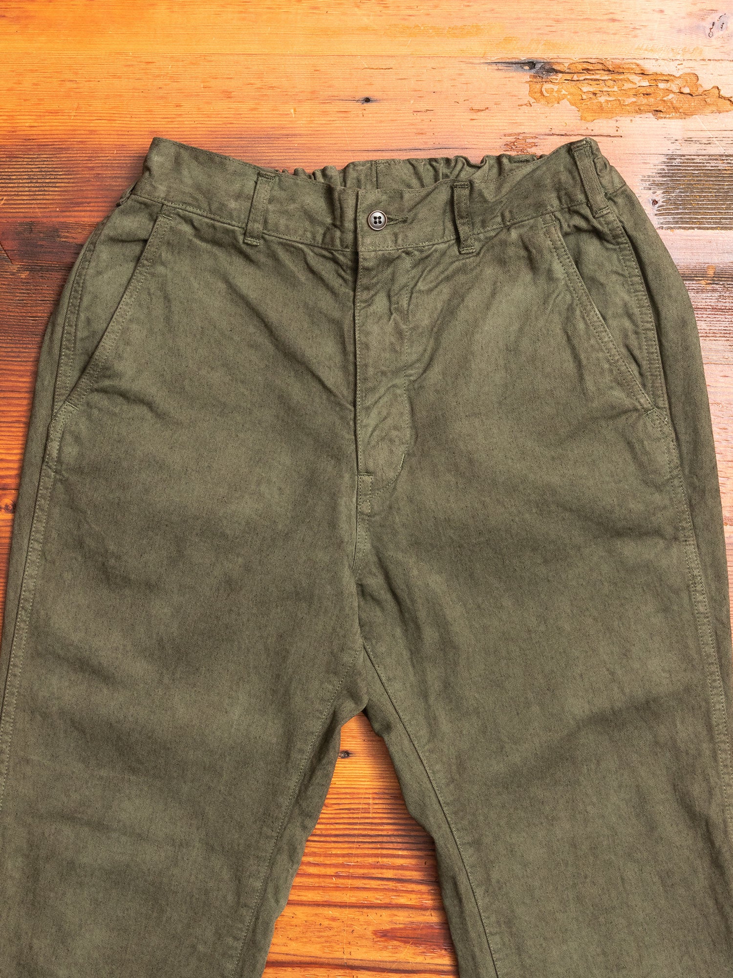Garment Dyed Tapered Pants in Khaki - Image 3