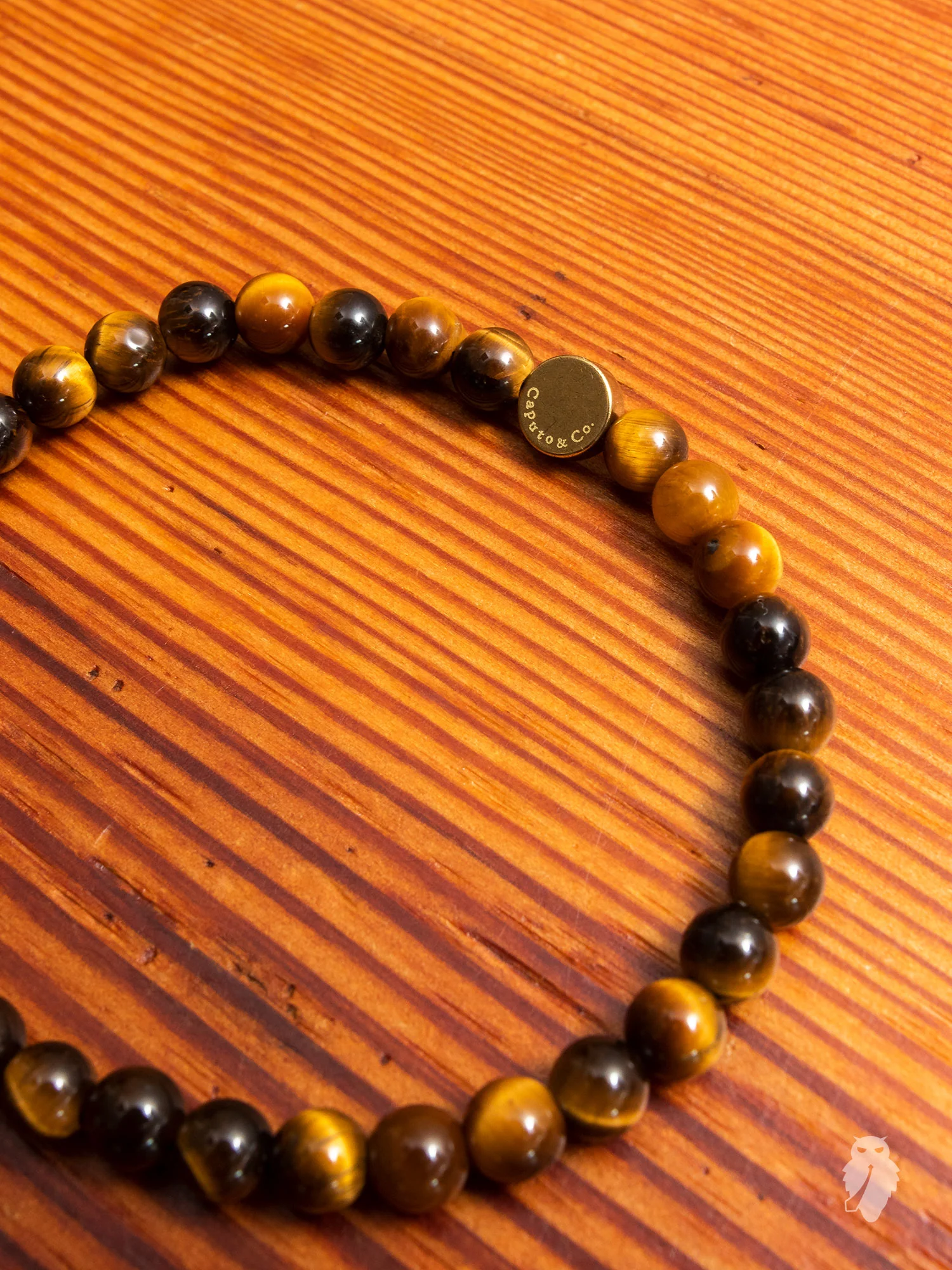 Gemstone Stretch Bracelet in Yellow Tiger Eye - Image 2