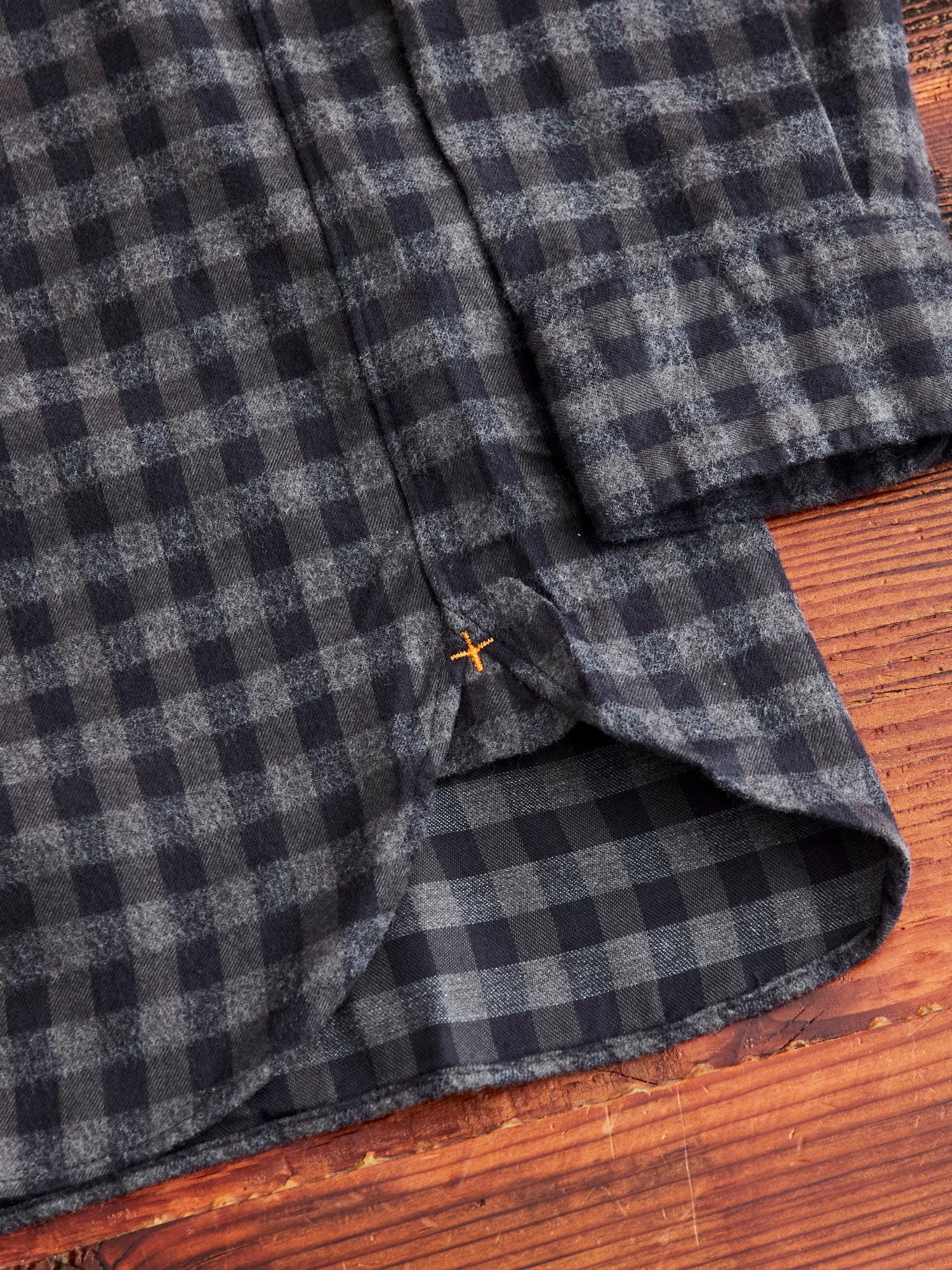 Gingham Check Button-Down Shirt in Grey - Image 8