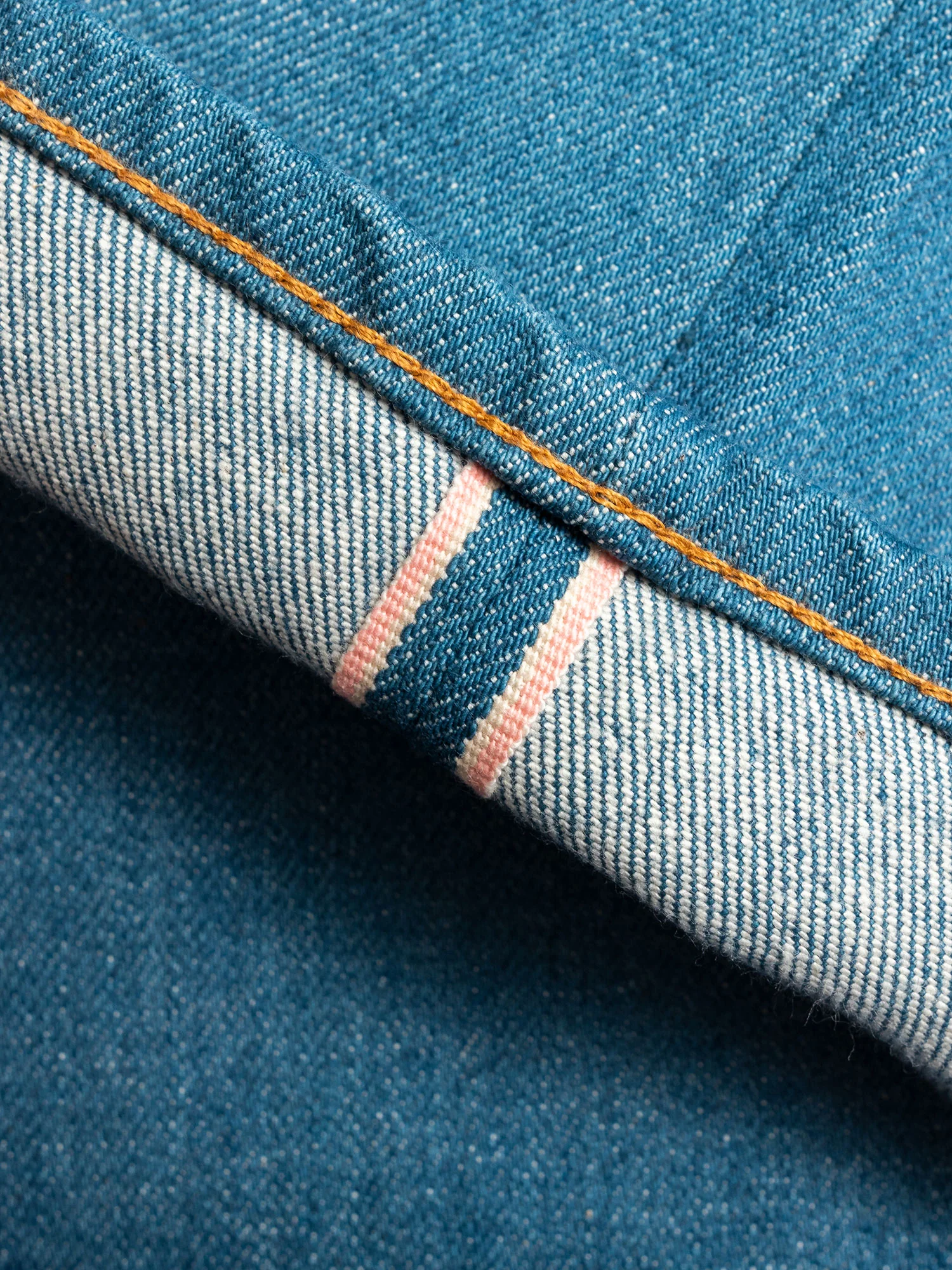 "Halen" 14oz Washed Indigo Stretch Selvedge Denim - Pen Slim - Image 9
