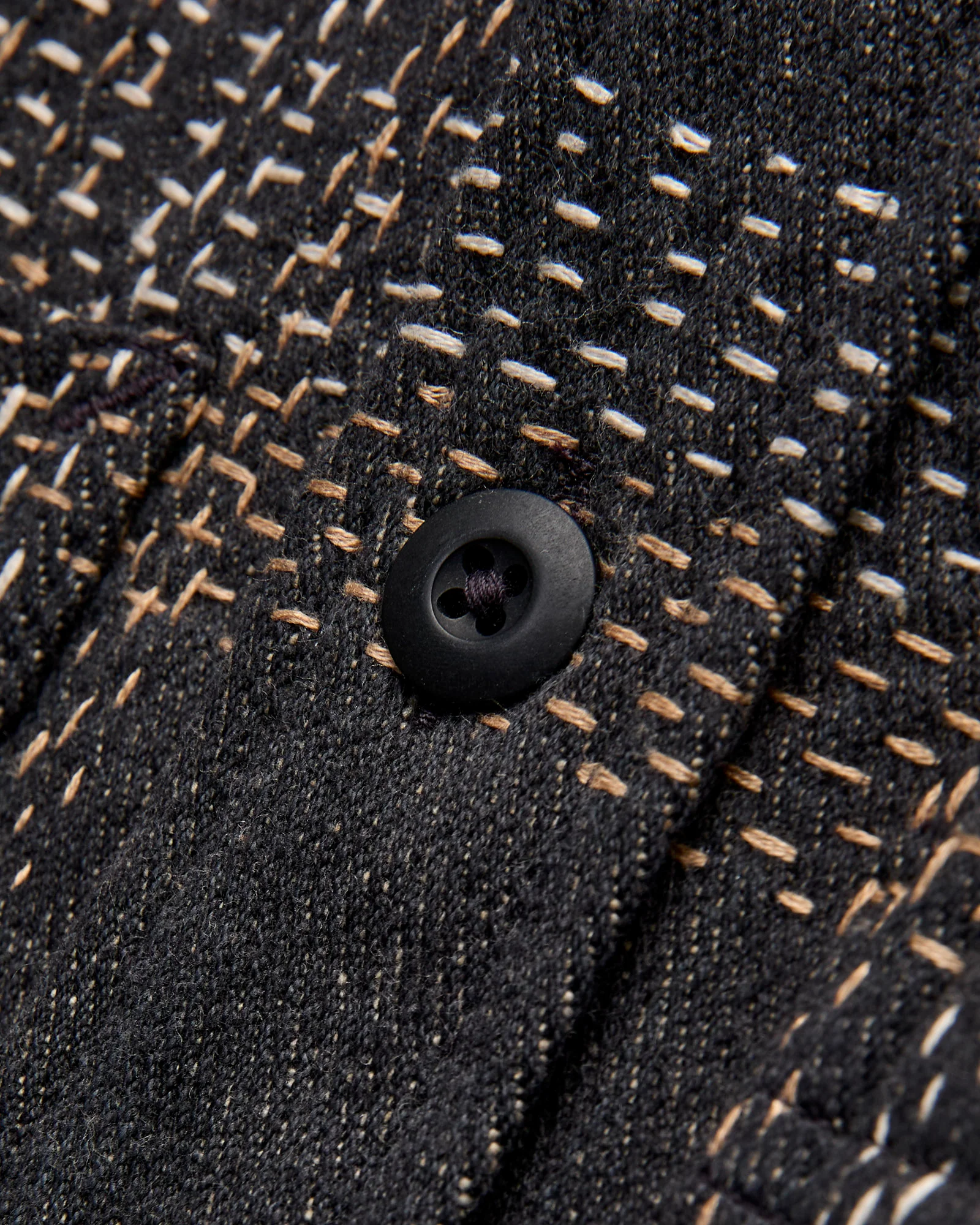 Hand Embroidered Ames Workshirt in Iron/Acacia Denim - Image 6