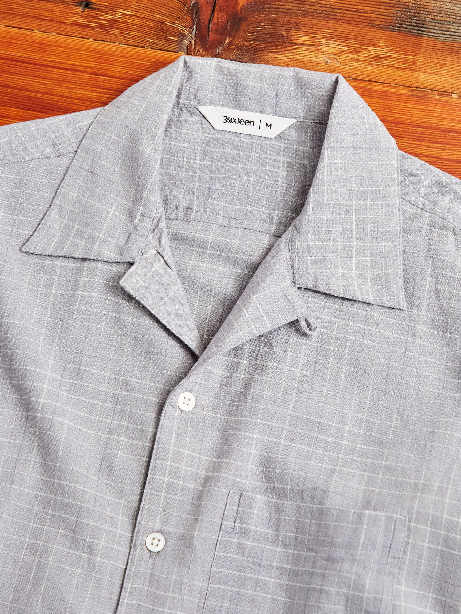 Handloom Loop Collar Shirt in Graphite Crosshatch - Image 3