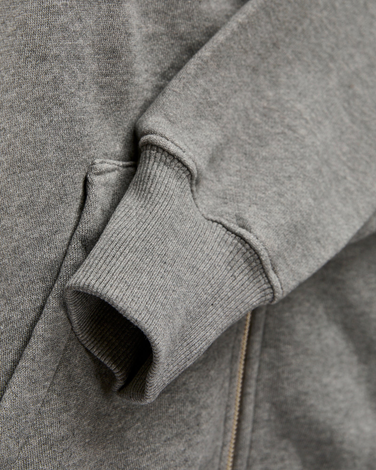 HDJKT02 "Good Basics" Organic Cotton Zip Hoodie in Grey Melange - Image 5