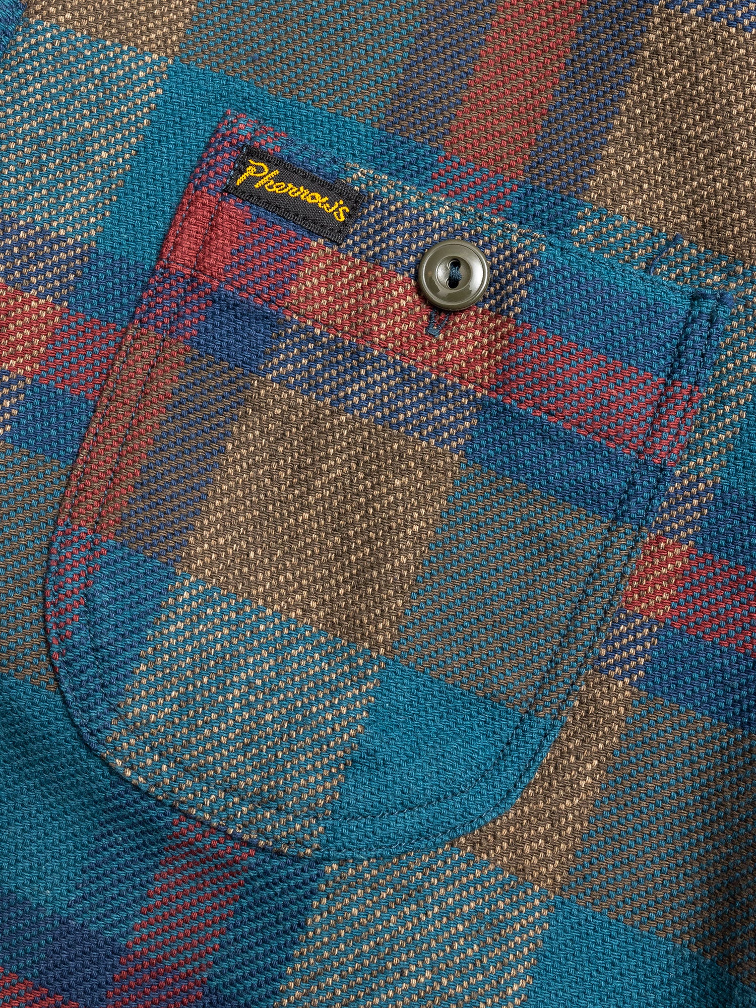 Heavy Flannel Work Shirt in Blue Grey - Image 3