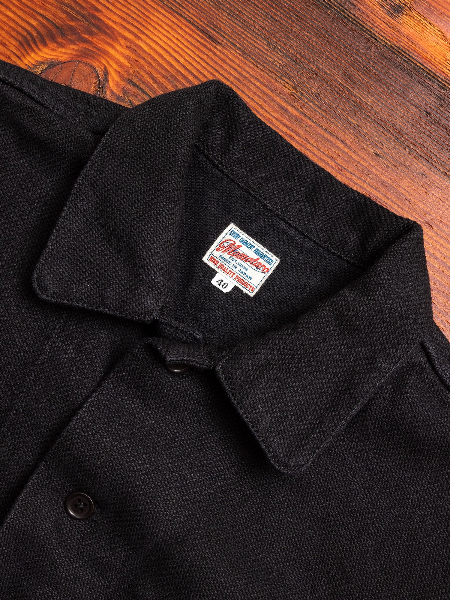 Heavyweight Dobby Sashiko Work Shirt in Black - Image 2