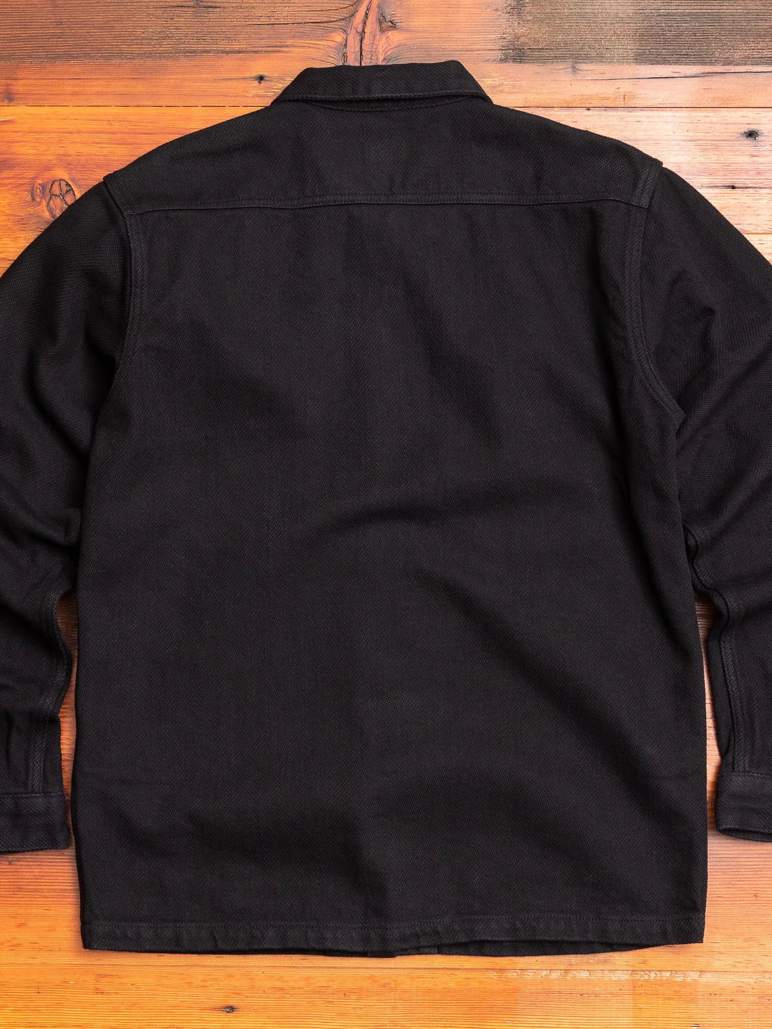 Heavyweight Dobby Sashiko Work Shirt in Black - Image 7