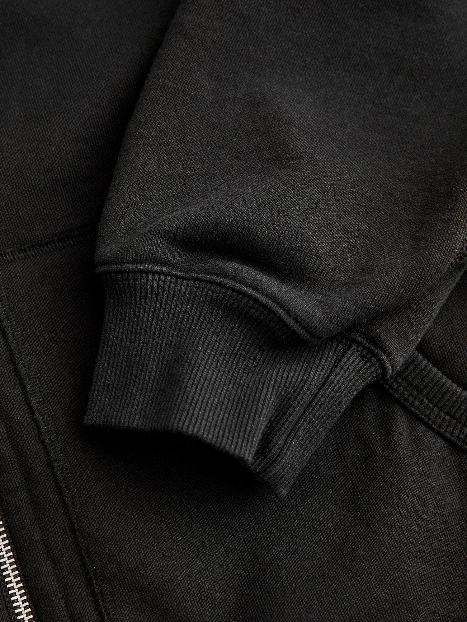 Heavyweight Fleece Full Zip Hoodie in Black - Image 7
