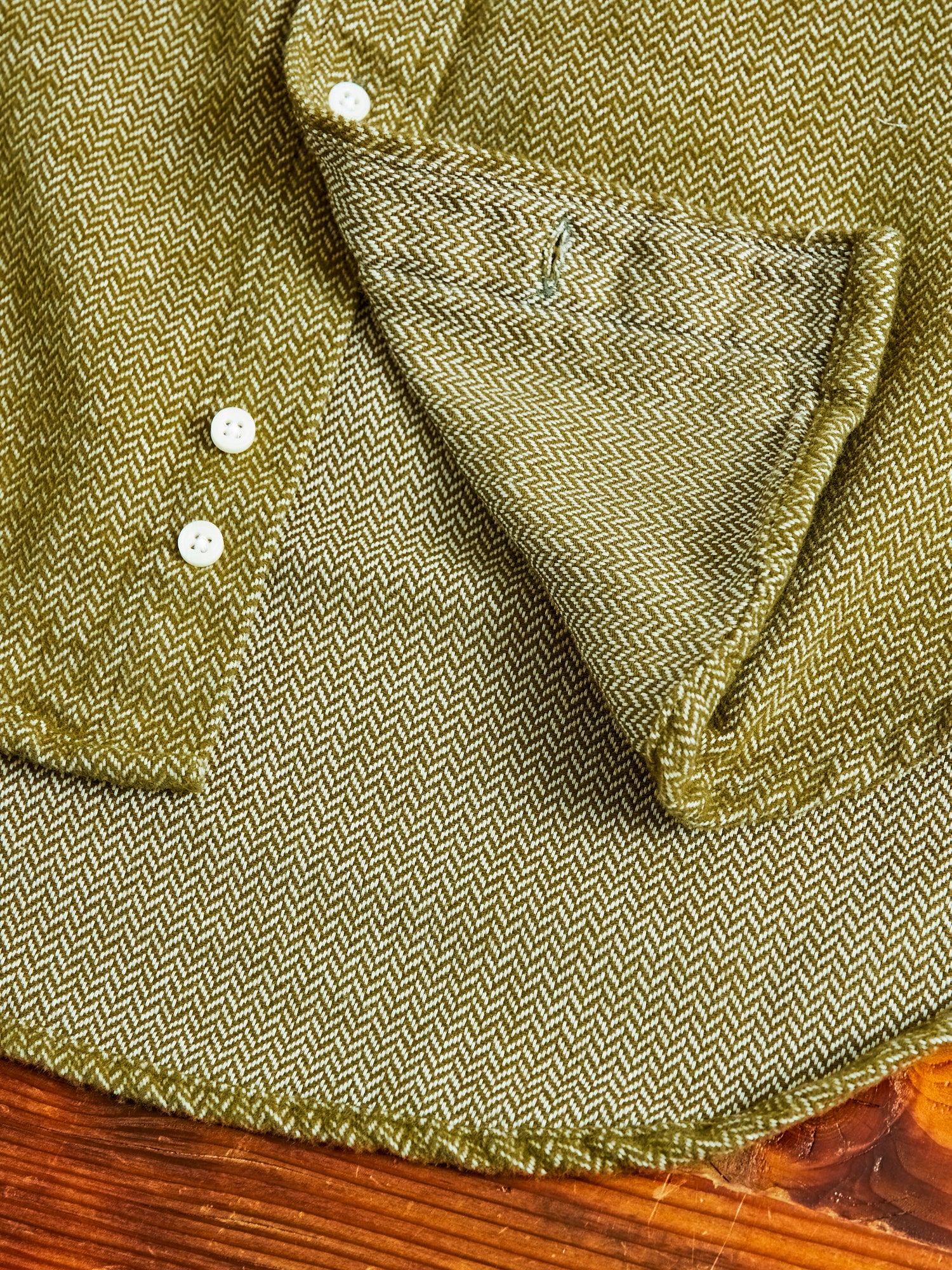 Herringbone Flannel in Olive - Image 7