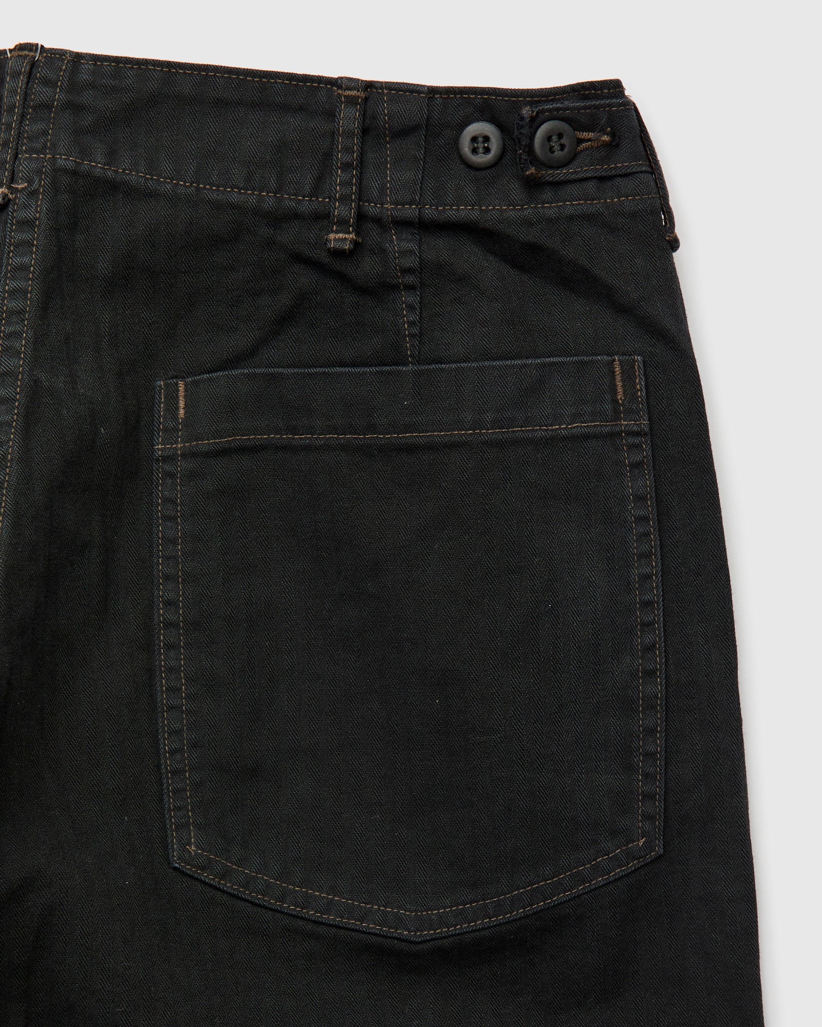 Herringbone Summer Fatigue Pants in Black - Image 3